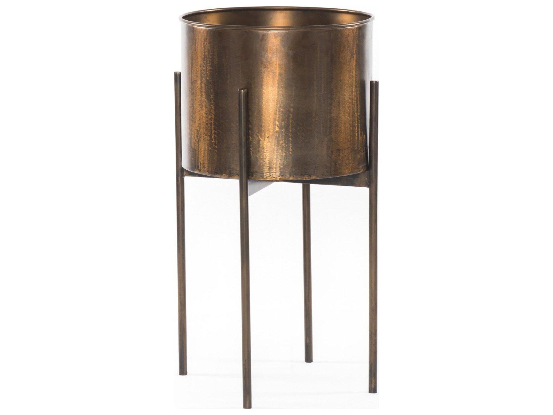 Luxecor Globetrotter Outdoor Weathered Brass Planter