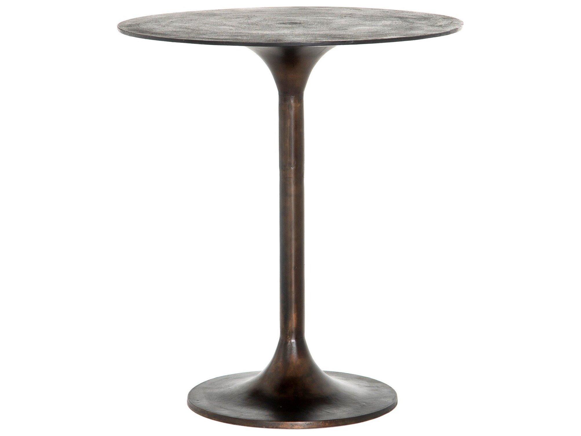 Four Hands Outdoor Marlow Antique Rust Aluminum Round Counter Table