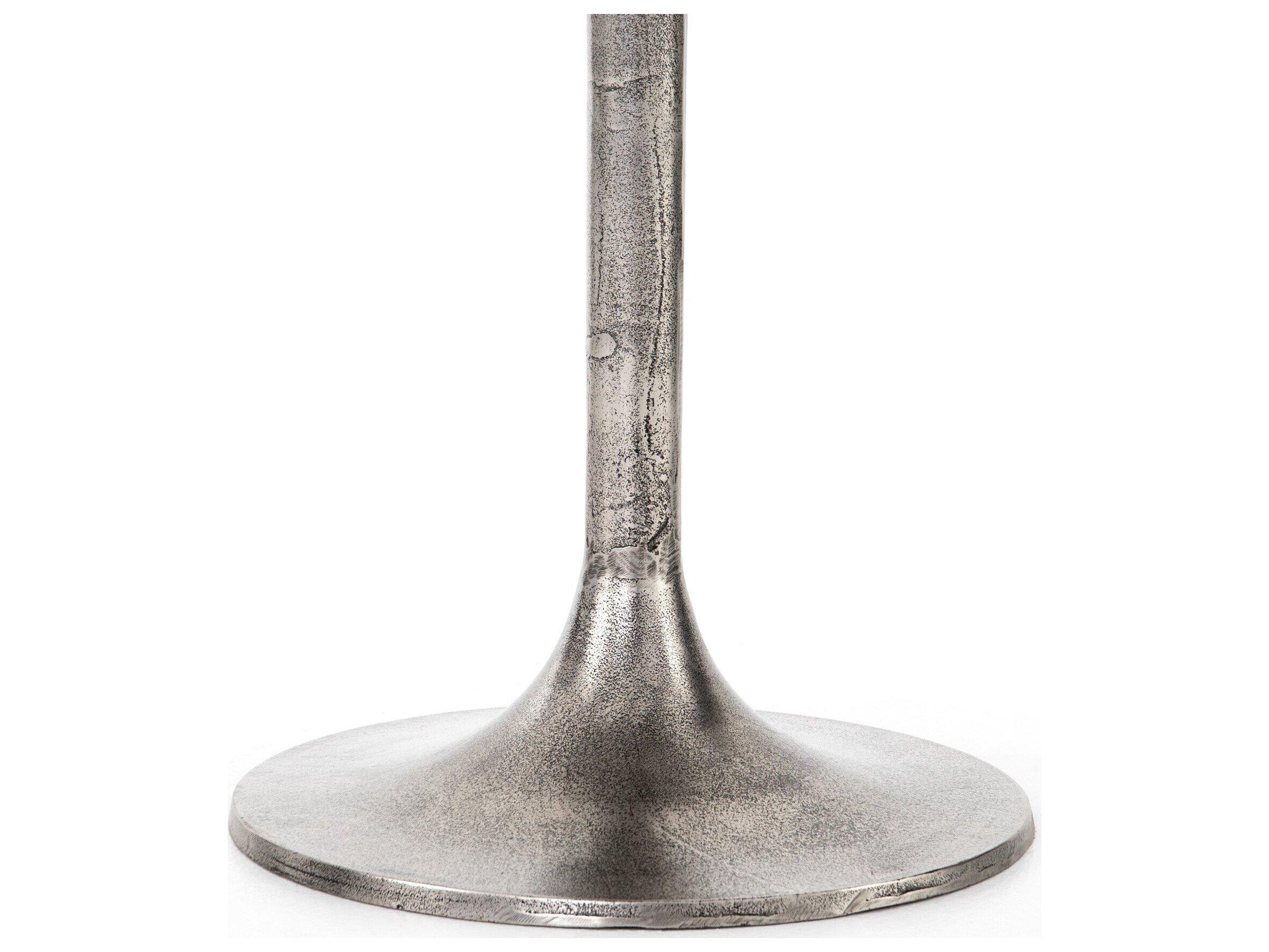 Four Hands Outdoor Marlow Raw Antique Nickel Aluminum Round Counter Table