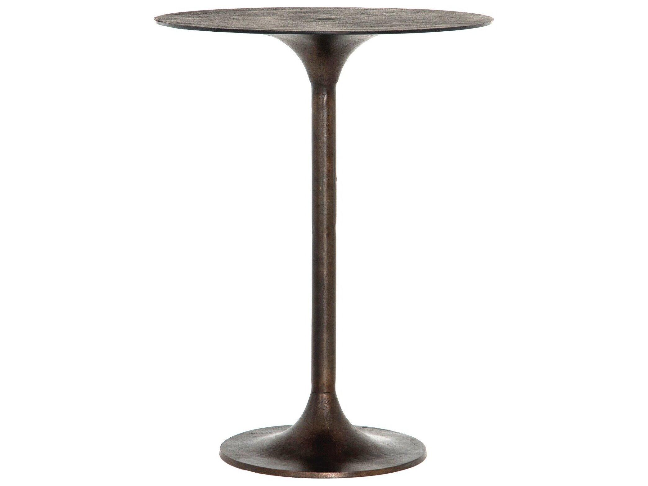 Four Hands Outdoor Marlow Antique Rust Cast Aluminum Round Counter Table