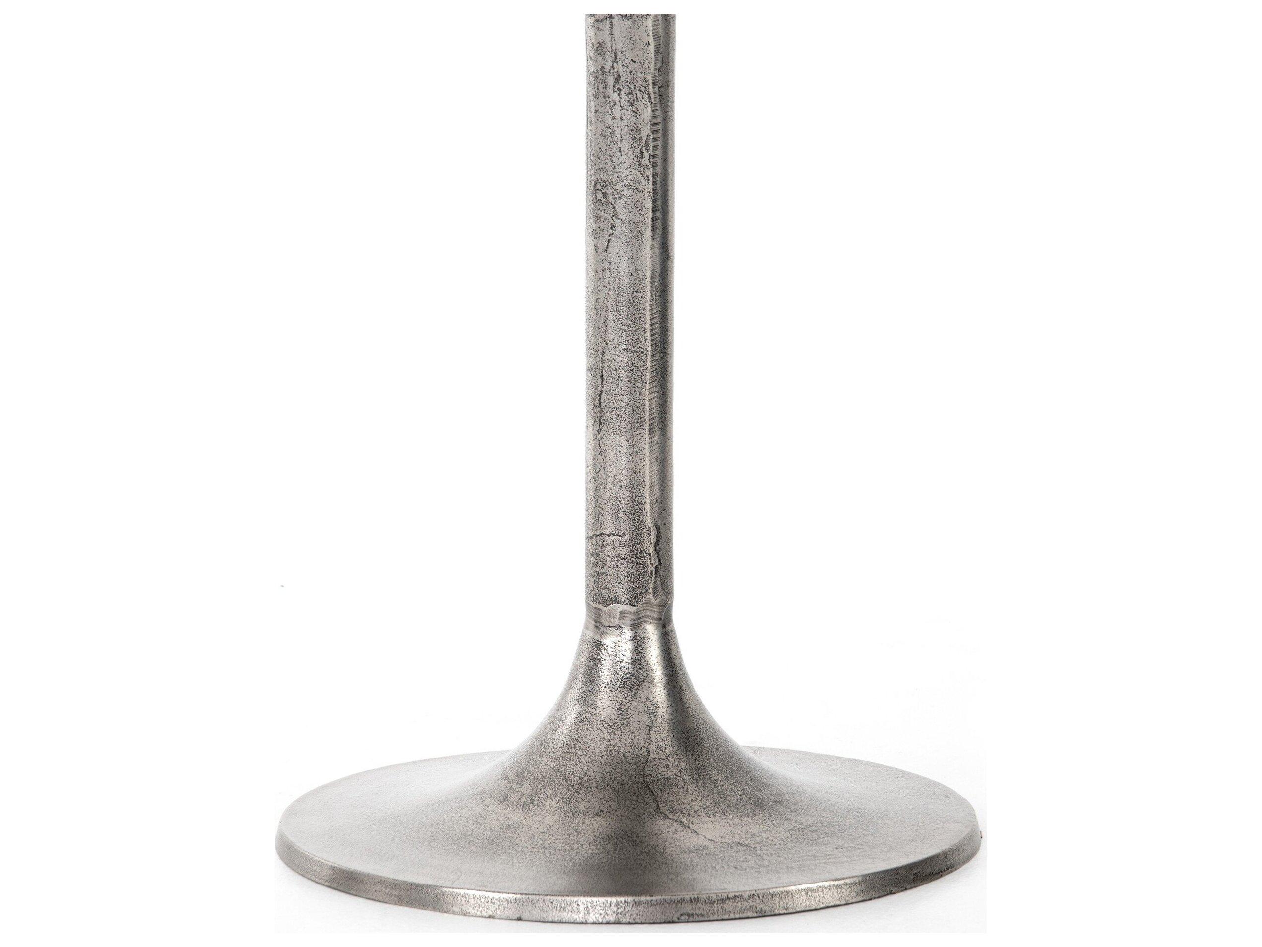 Four Hands Outdoor Marlow  Raw Antique Nickel Aluminum Round Counter Table