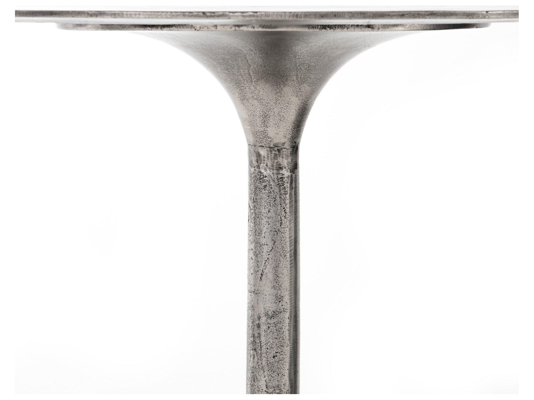 Four Hands Outdoor Marlow  Raw Antique Nickel Aluminum Round Counter Table