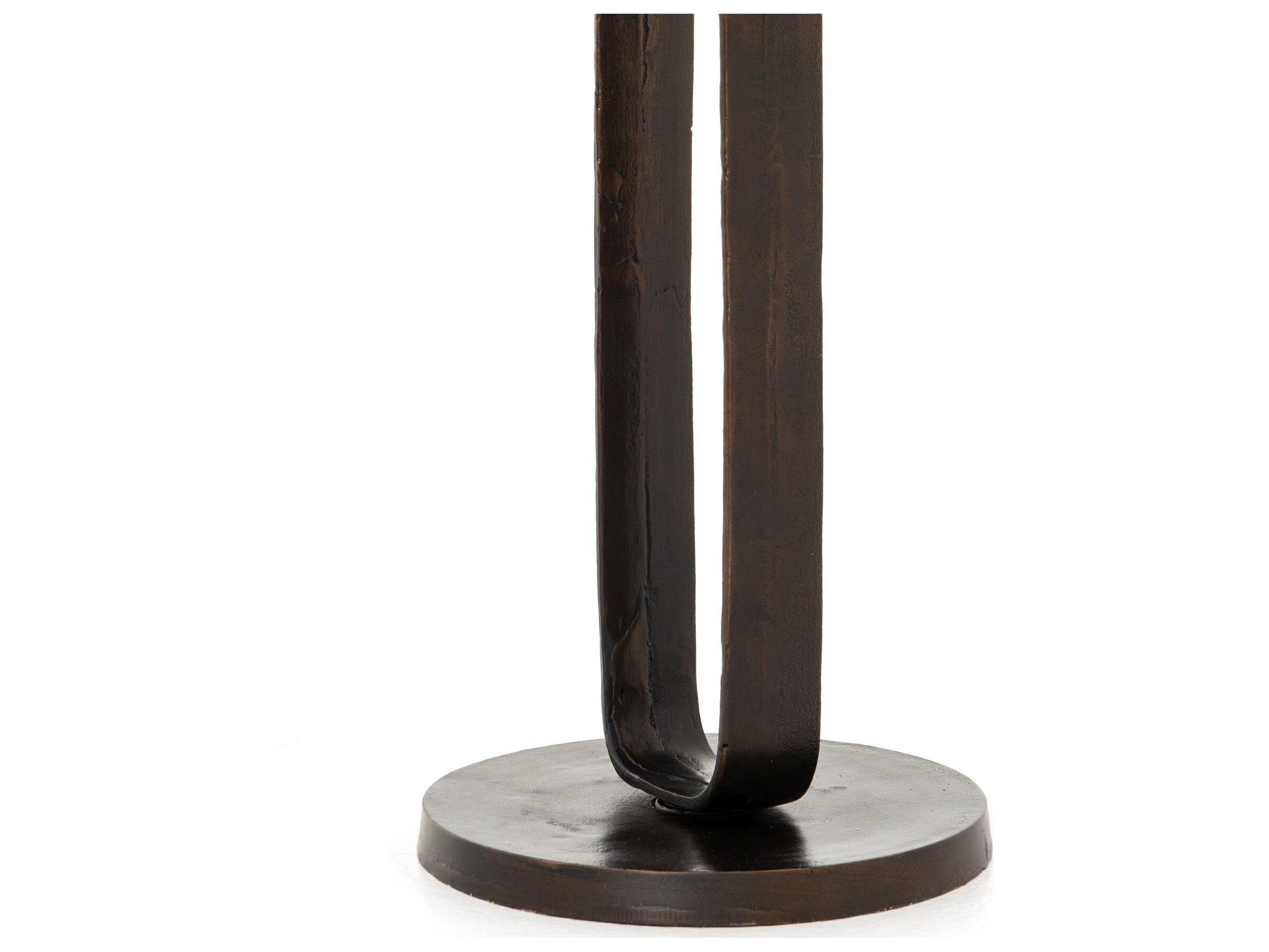 Four Hands Outdoor Marlow Antique Rust Aluminum Round End Table