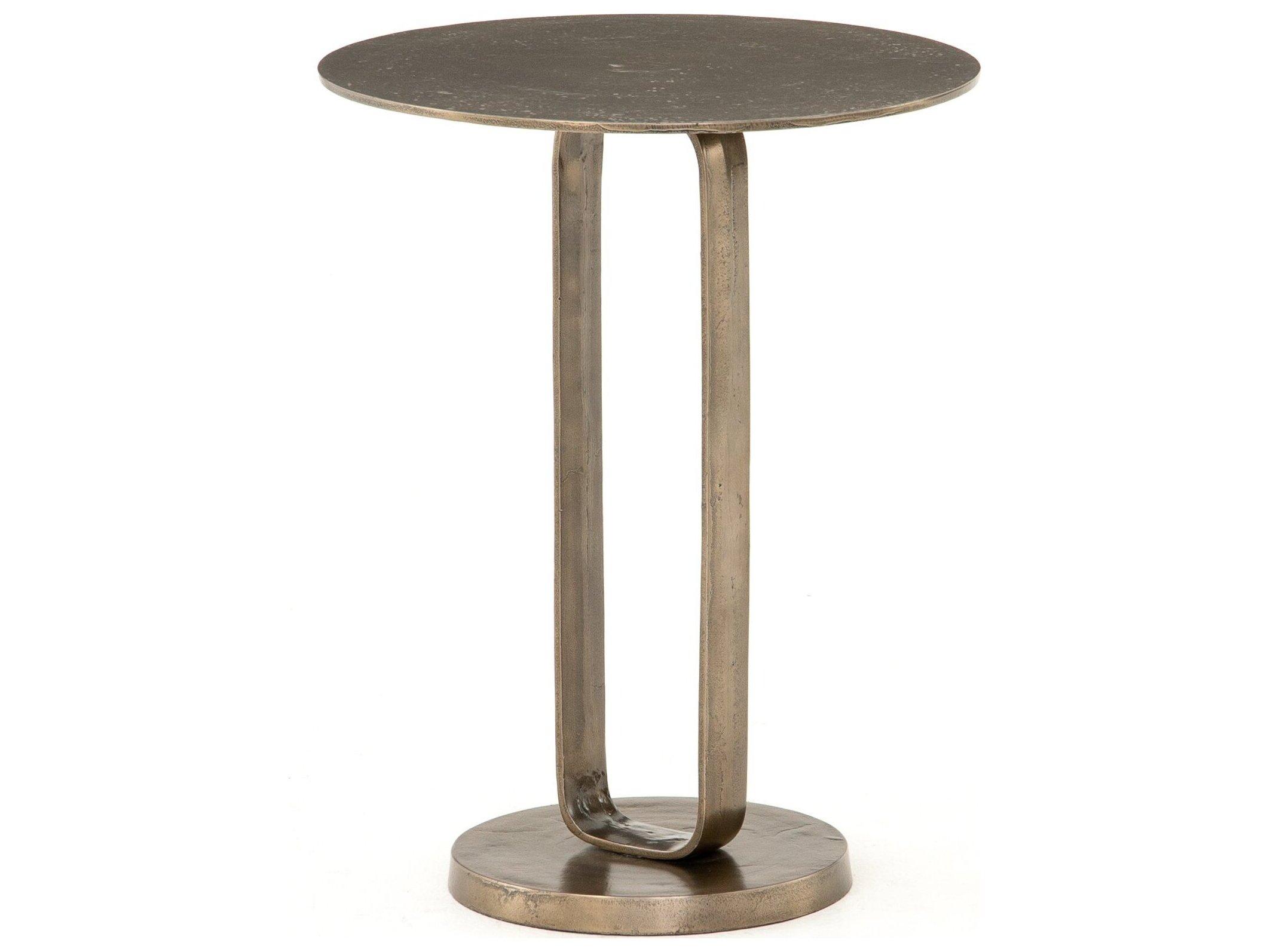Four Hands Outdoor Marlow Aged Bronze Aluminum Round End Table