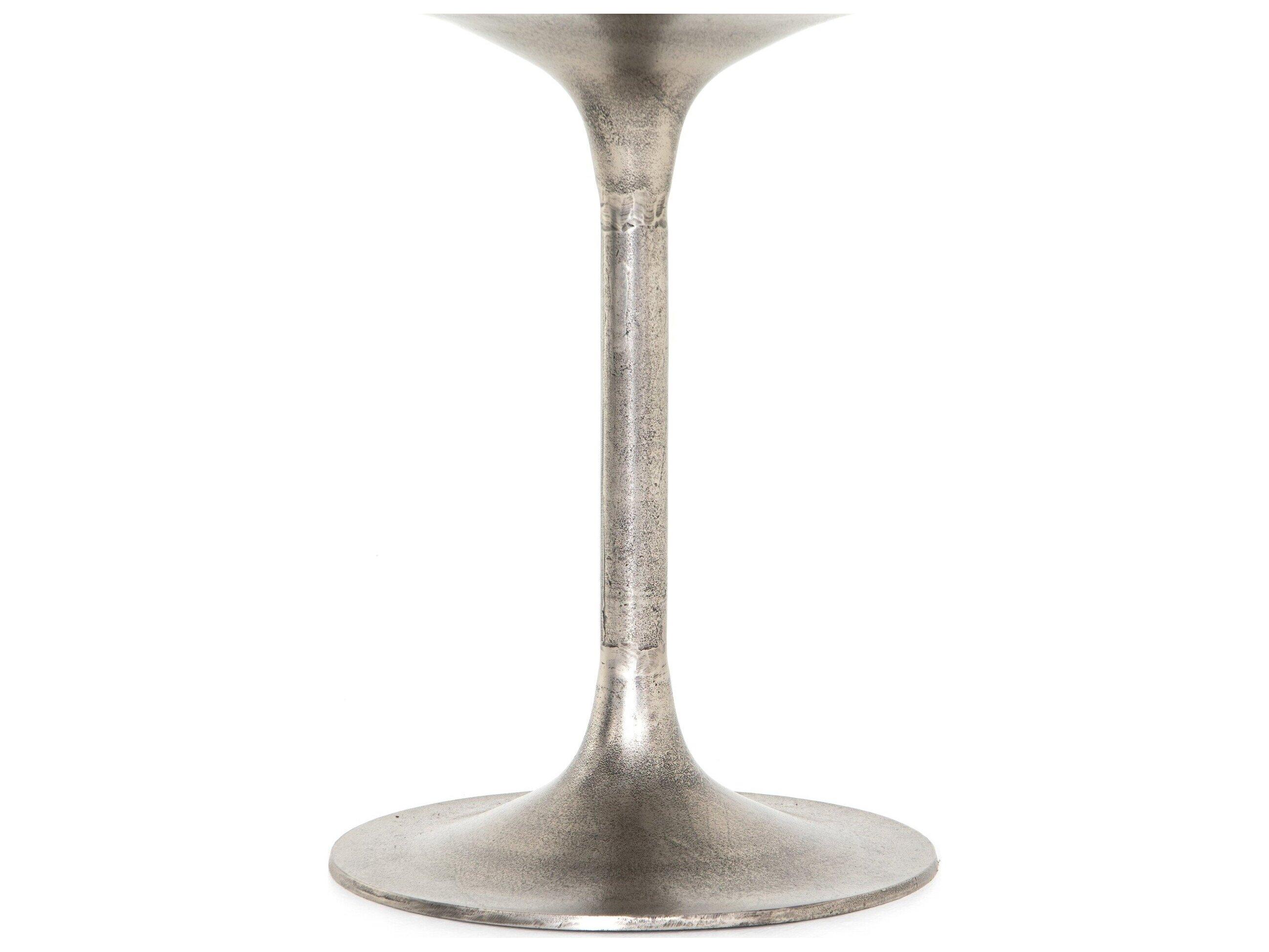 Four Hands Outdoor Marlow Raw Antique Nickel Aluminum Round Bistro Table
