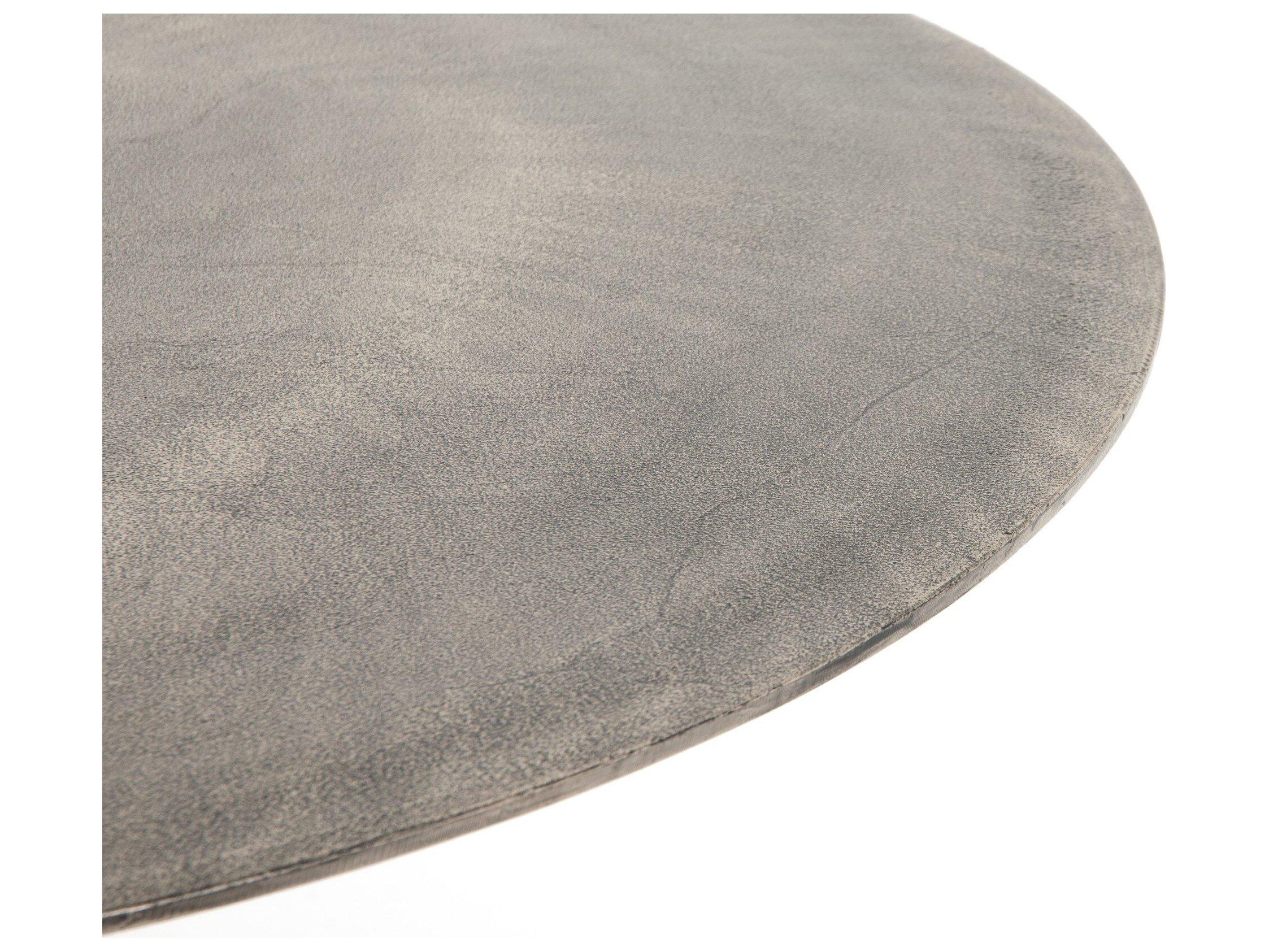 Four Hands Outdoor Marlow Raw Antique Nickel Aluminum Round Bistro Table