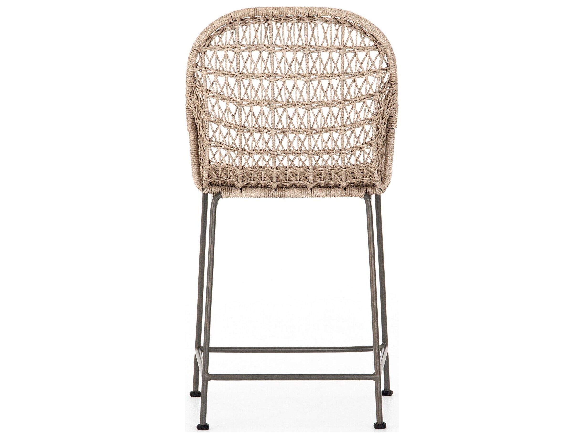 Luxecor Globetrotter Outdoor Grey Bronze / Vintage White Resin Wrought Iron Counter Stool