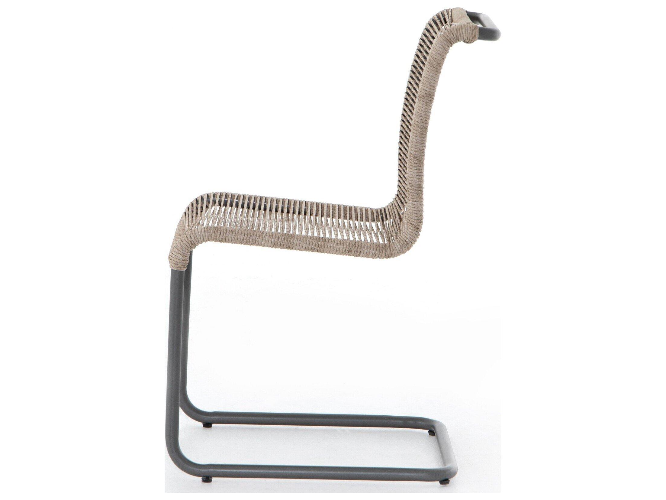 Four Hands Outdoor Grass Roots Gunmetal / Vintage White Polypropylene Dining Chair