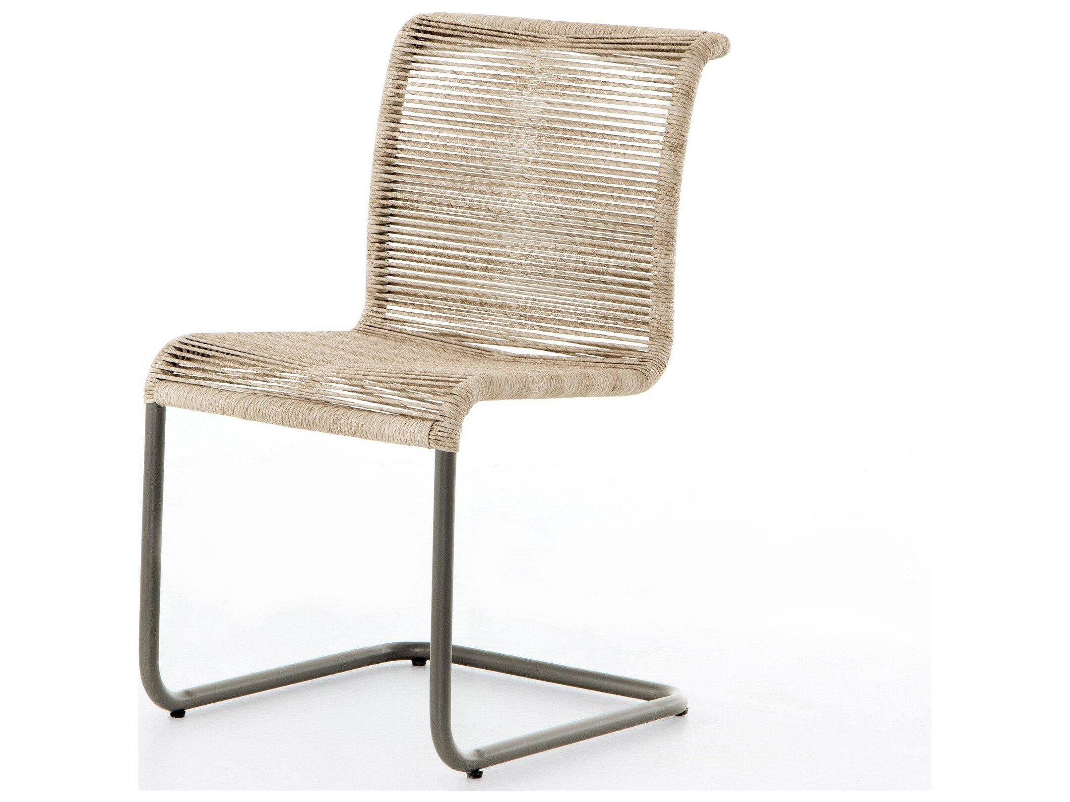 Four Hands Outdoor Grass Roots Gunmetal / Vintage White Polypropylene Dining Chair