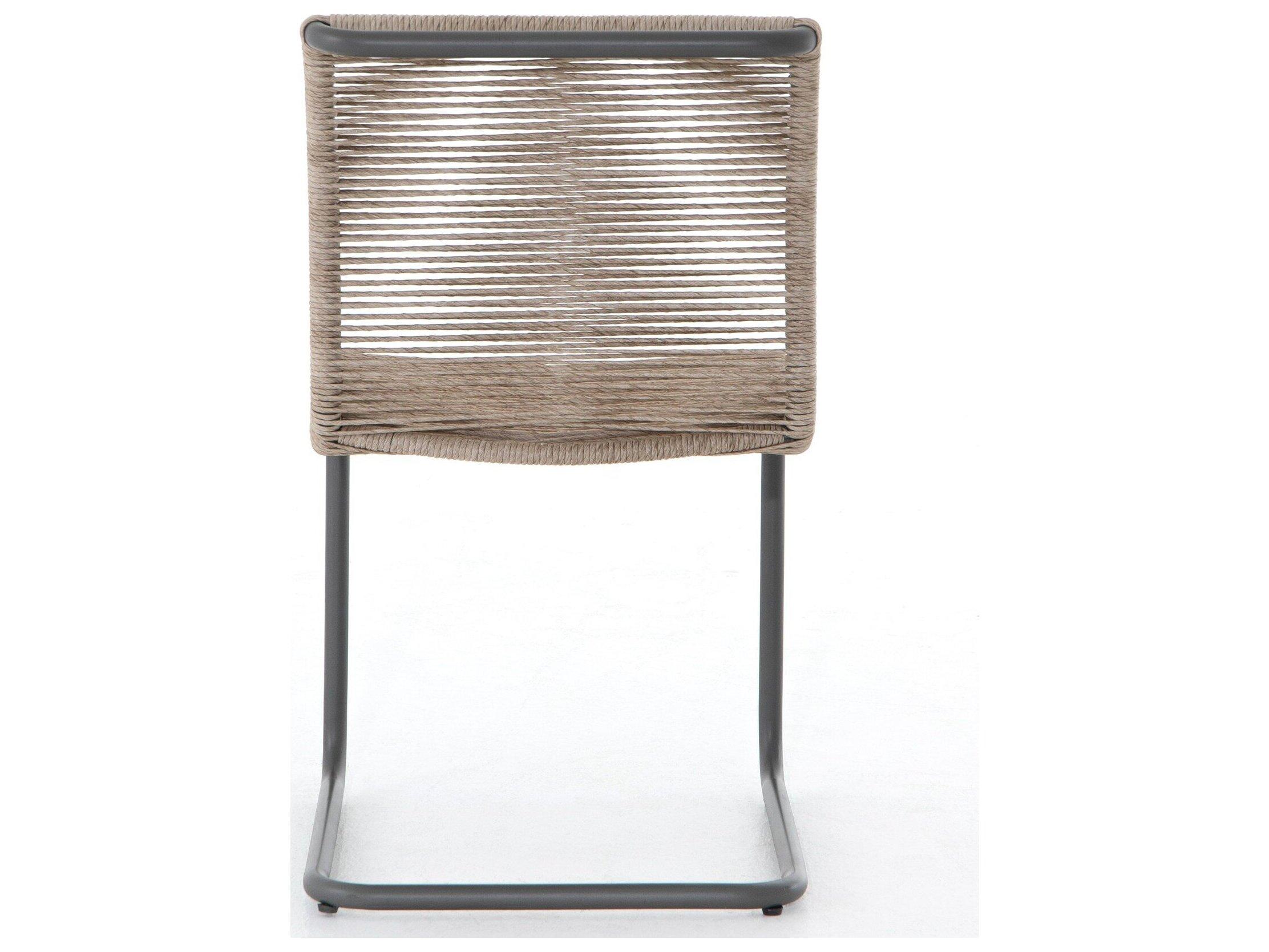 Four Hands Outdoor Grass Roots Gunmetal / Vintage White Polypropylene Dining Chair