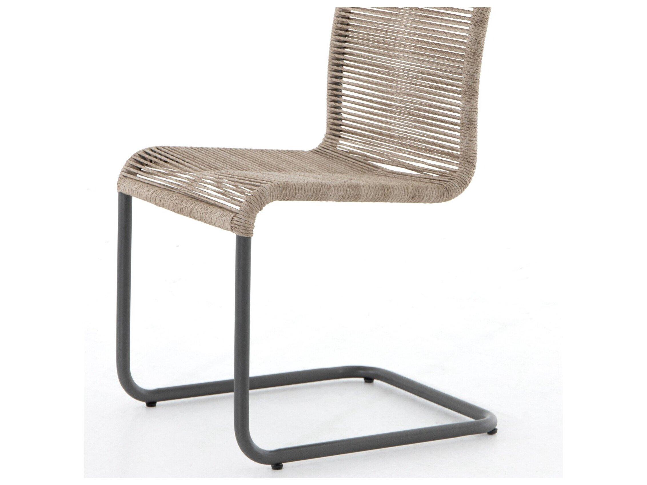 Four Hands Outdoor Grass Roots Gunmetal / Vintage White Polypropylene Dining Chair