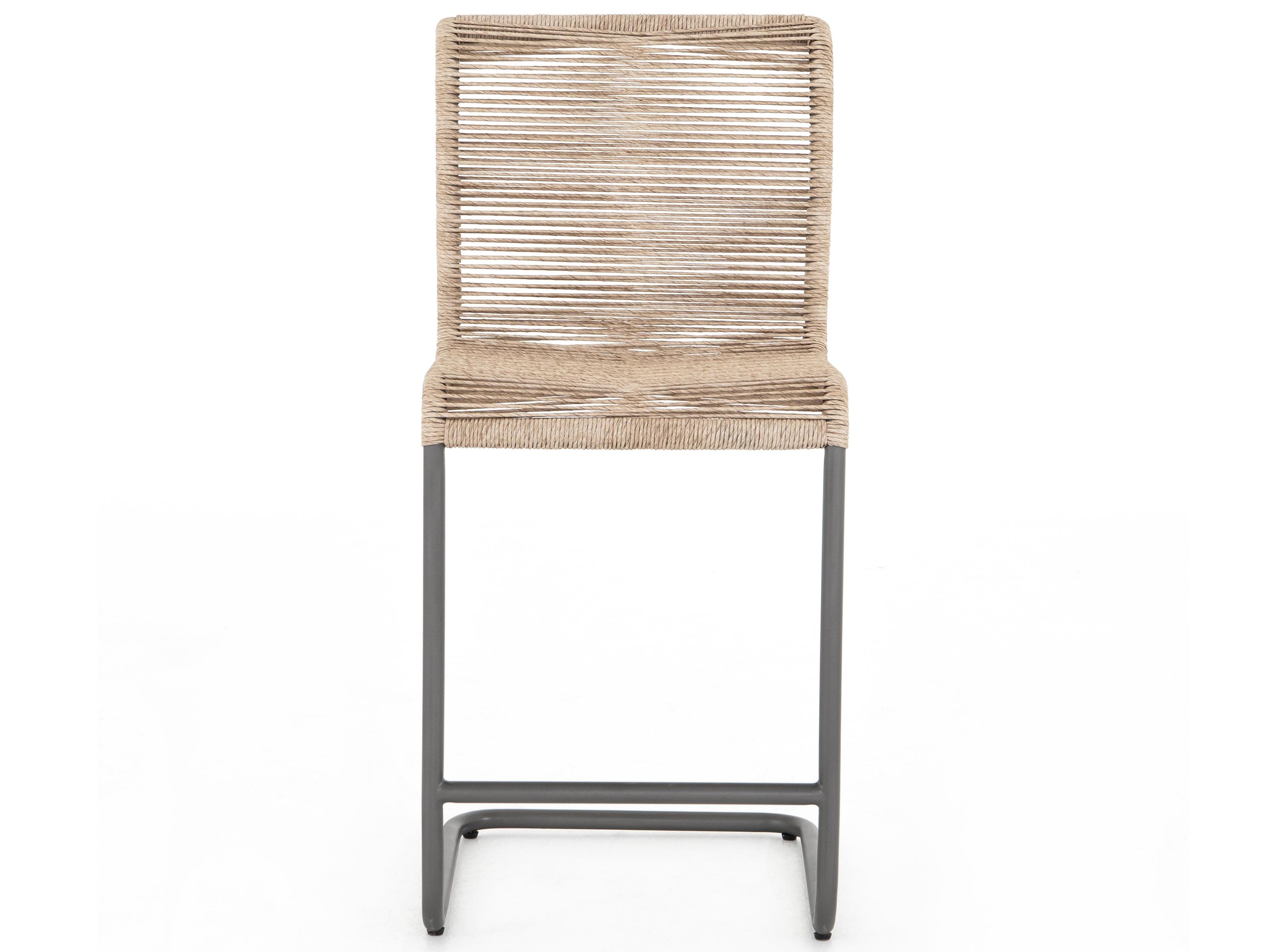 Luxecor Globetrotter Outdoor Gunmetal / Vintage White Aluminum Resin Counter Stool