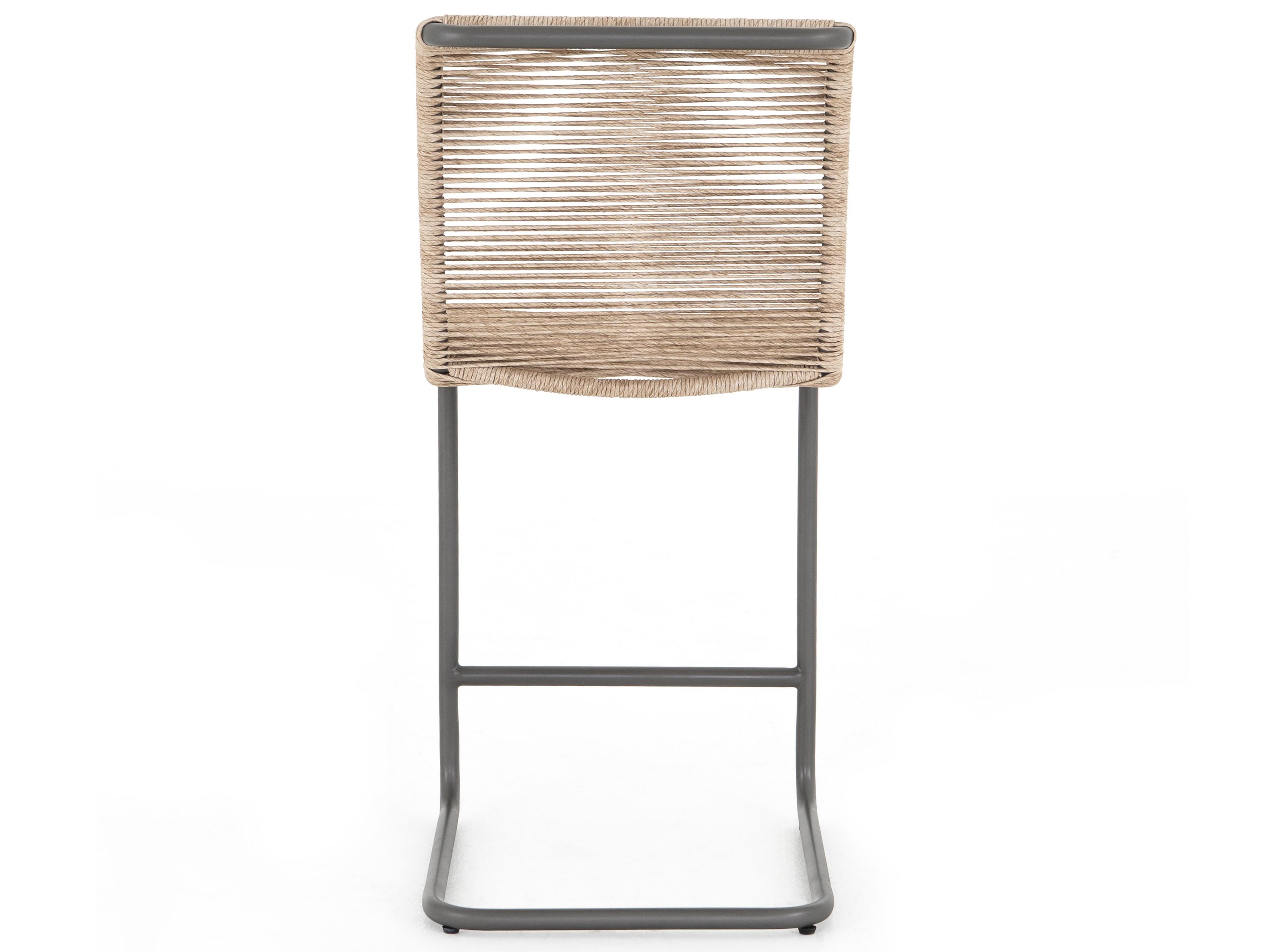 Luxecor Globetrotter Outdoor Gunmetal / Vintage White Aluminum Resin Counter Stool