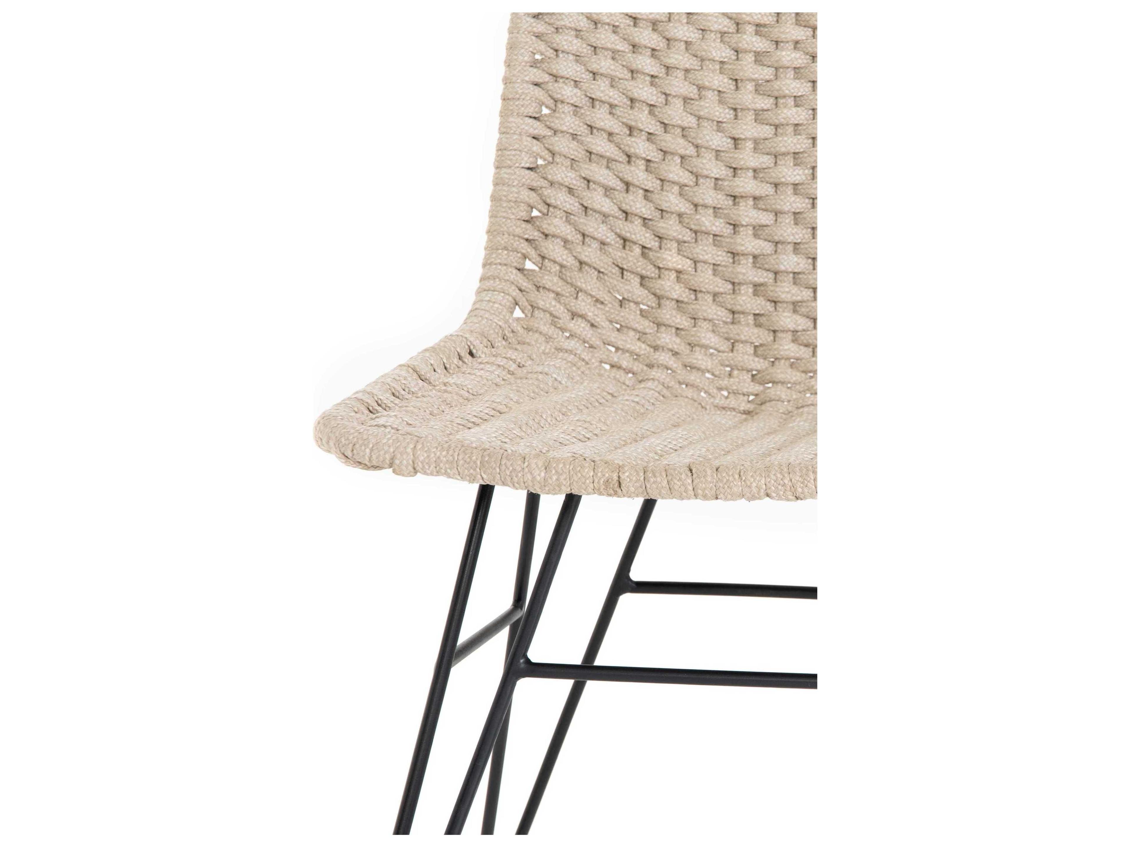 Luxecor Globetrotter Outdoor Charcoal Iron / Natural Rope Bar Stool