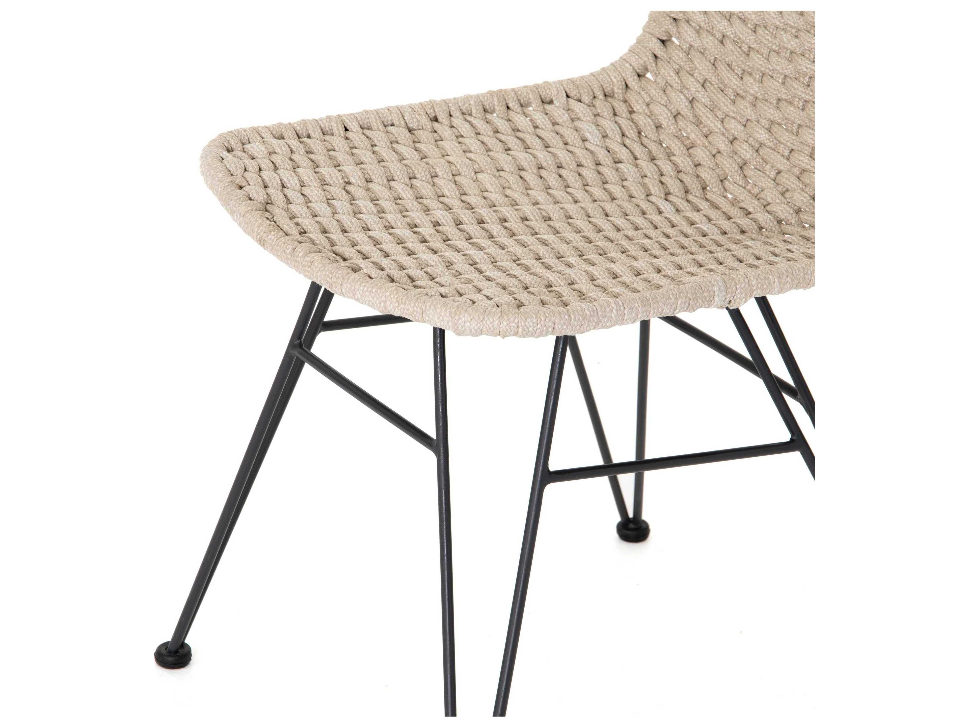 Luxecor Globetrotter Outdoor Charcoal Iron / Natural Rope Bar Stool