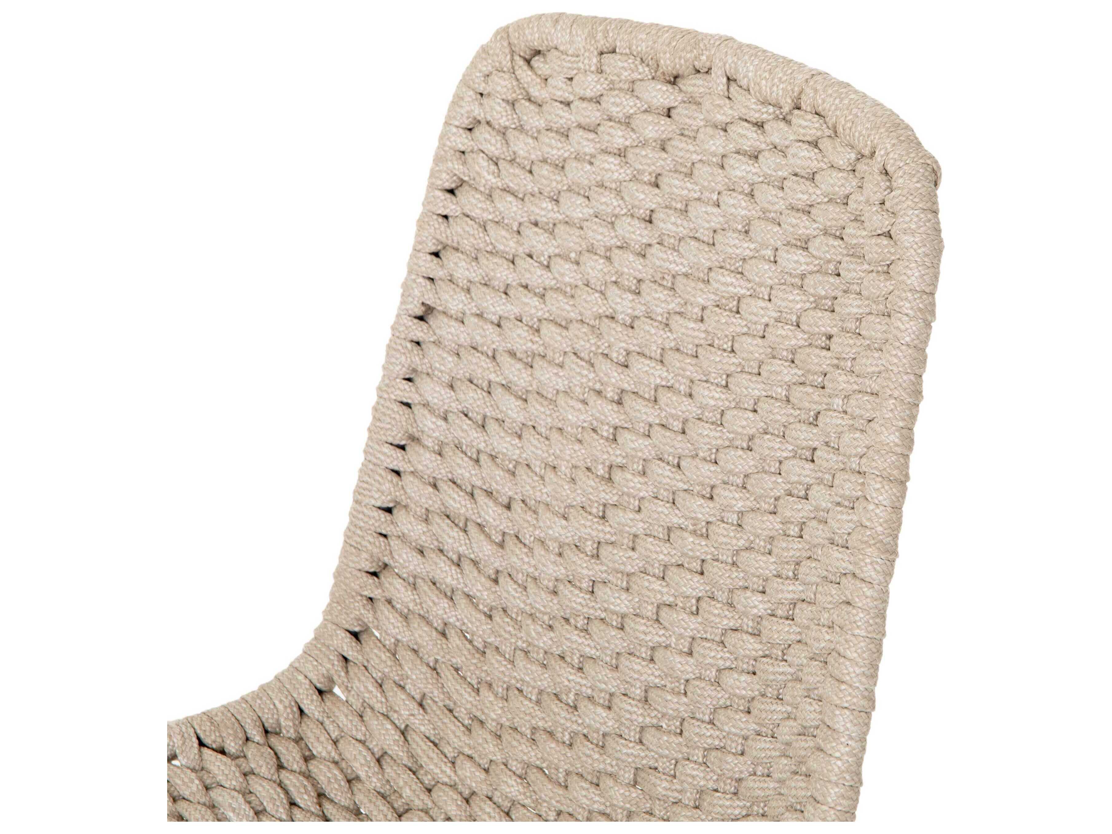 Luxecor Globetrotter Outdoor Charcoal Iron / Natural Rope Bar Stool