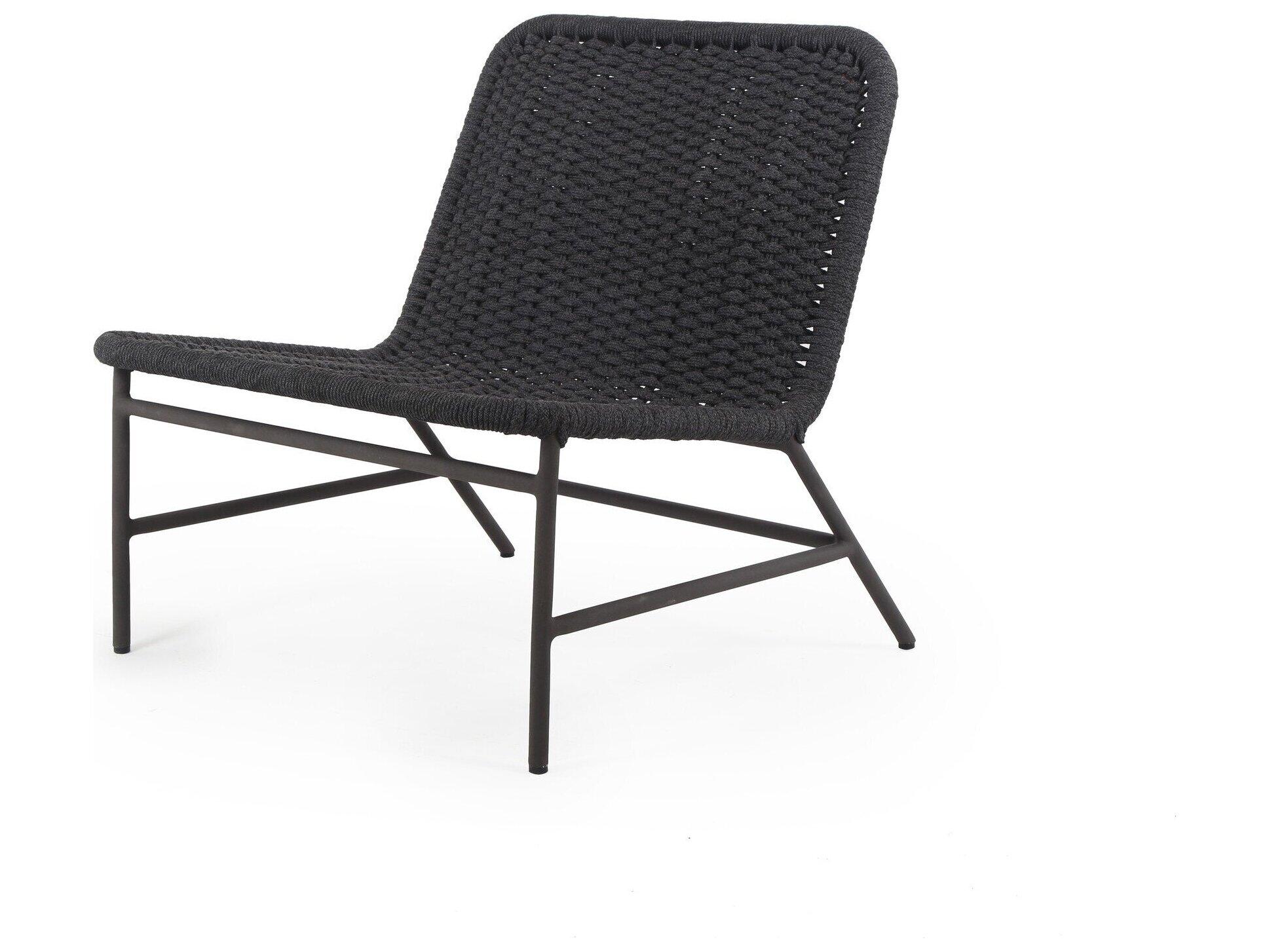 Four Hands Outdoor Solano Bronze / Dark Grey Rope Aluminum Strap Lounge Chair