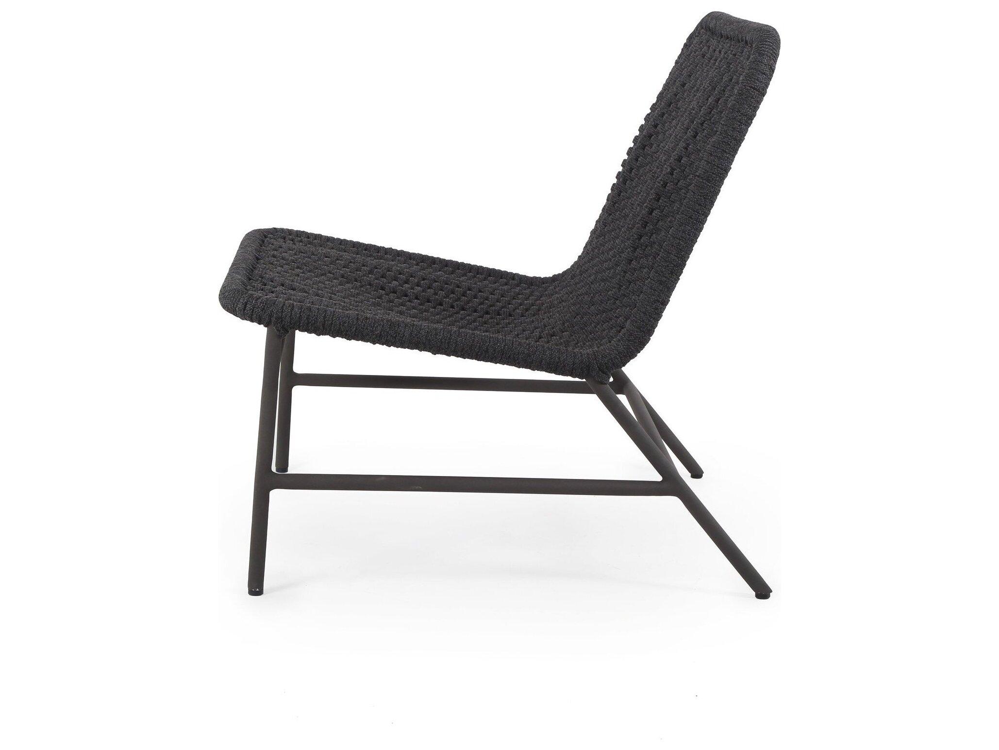 Four Hands Outdoor Solano Bronze / Dark Grey Rope Aluminum Strap Lounge Chair