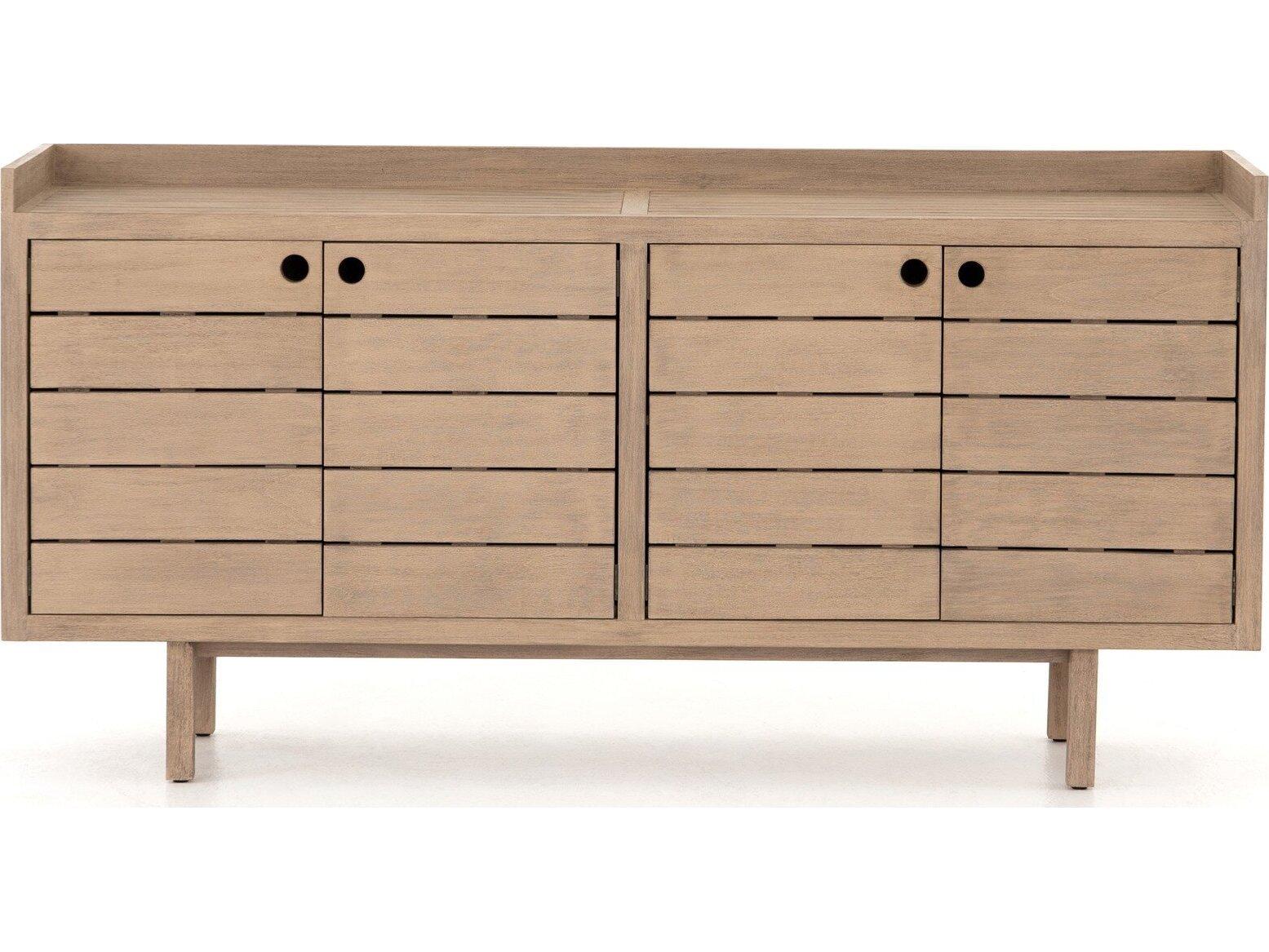 Four Hands Outdoor Solano Washed Brown Teak Rectangular Sideboard