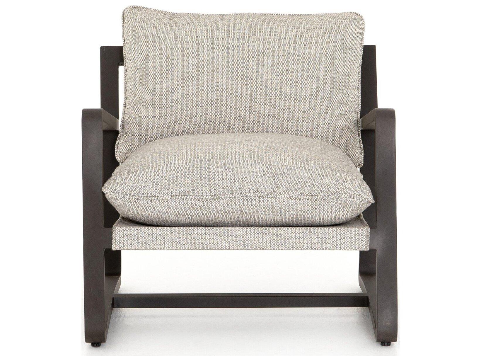 Four Hands Outdoor Solano Bronze Aluminum Lounge Chair with Faye Ash Cushion