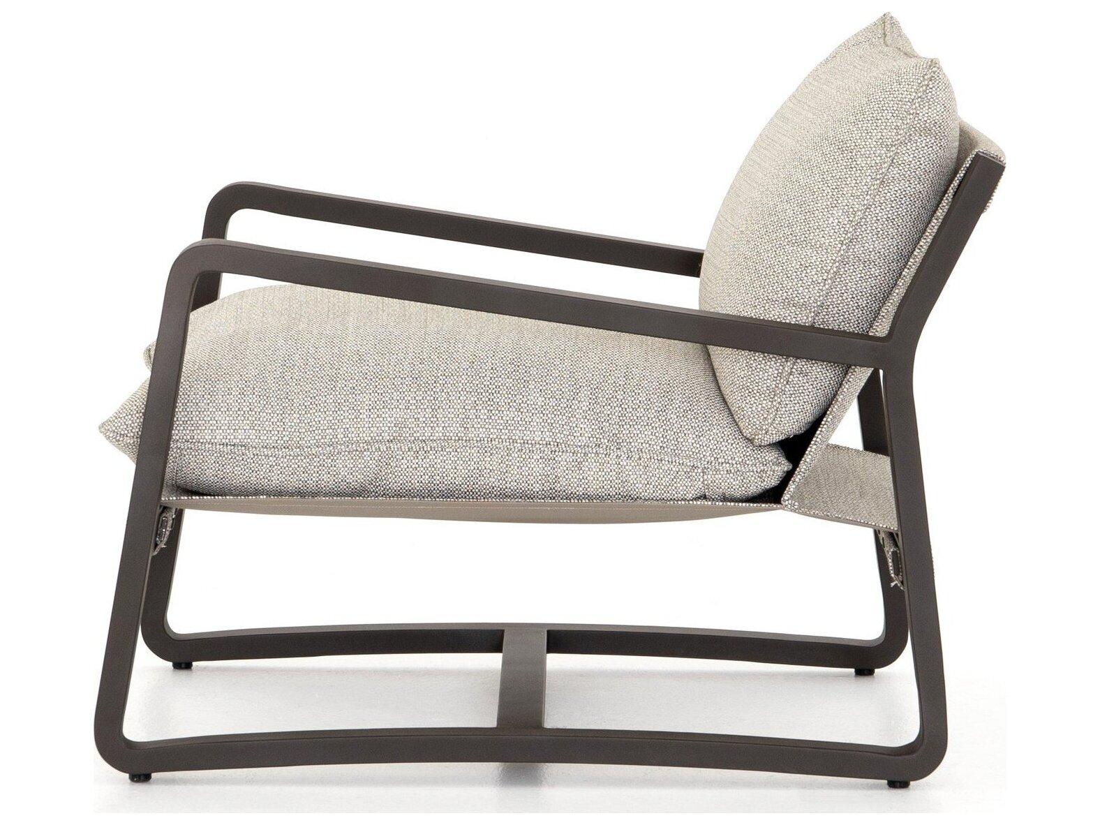 Four Hands Outdoor Solano Bronze Aluminum Lounge Chair with Faye Ash Cushion