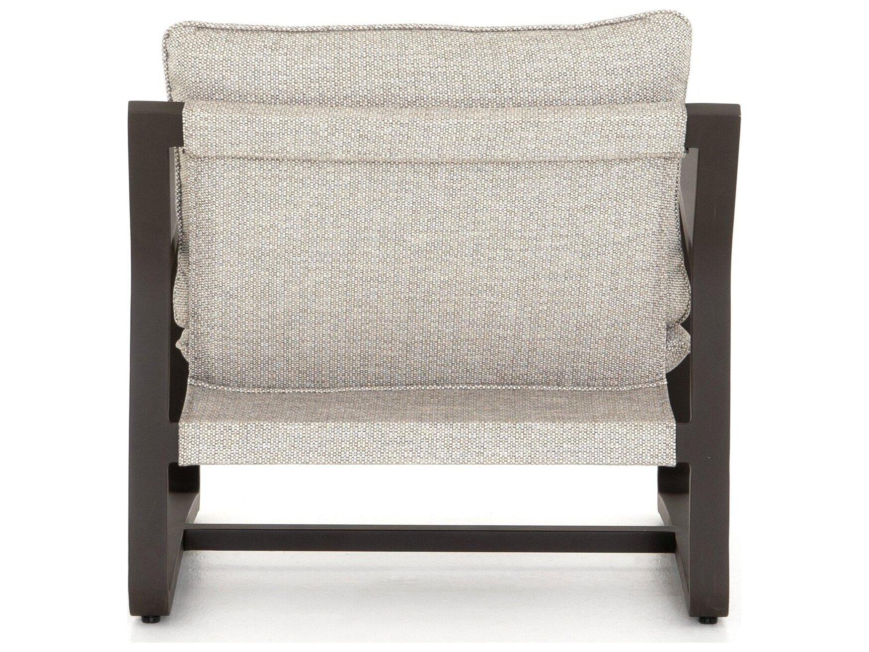 Four Hands Outdoor Solano Bronze Aluminum Lounge Chair with Faye Ash Cushion