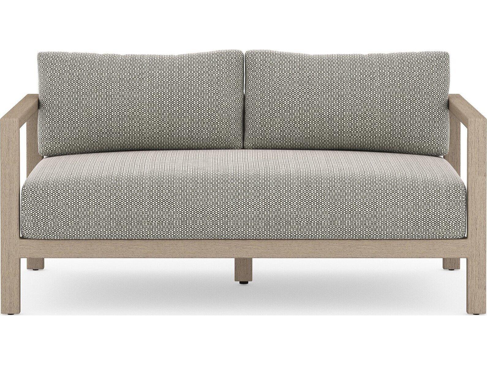 Four Hands Outdoor Solano Sherwood  Sofa-93-Brown/Stone Gr