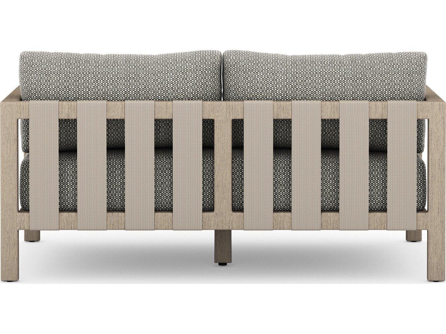 Four Hands Outdoor Solano Sherwood  Sofa-93-Brown/Stone Gr