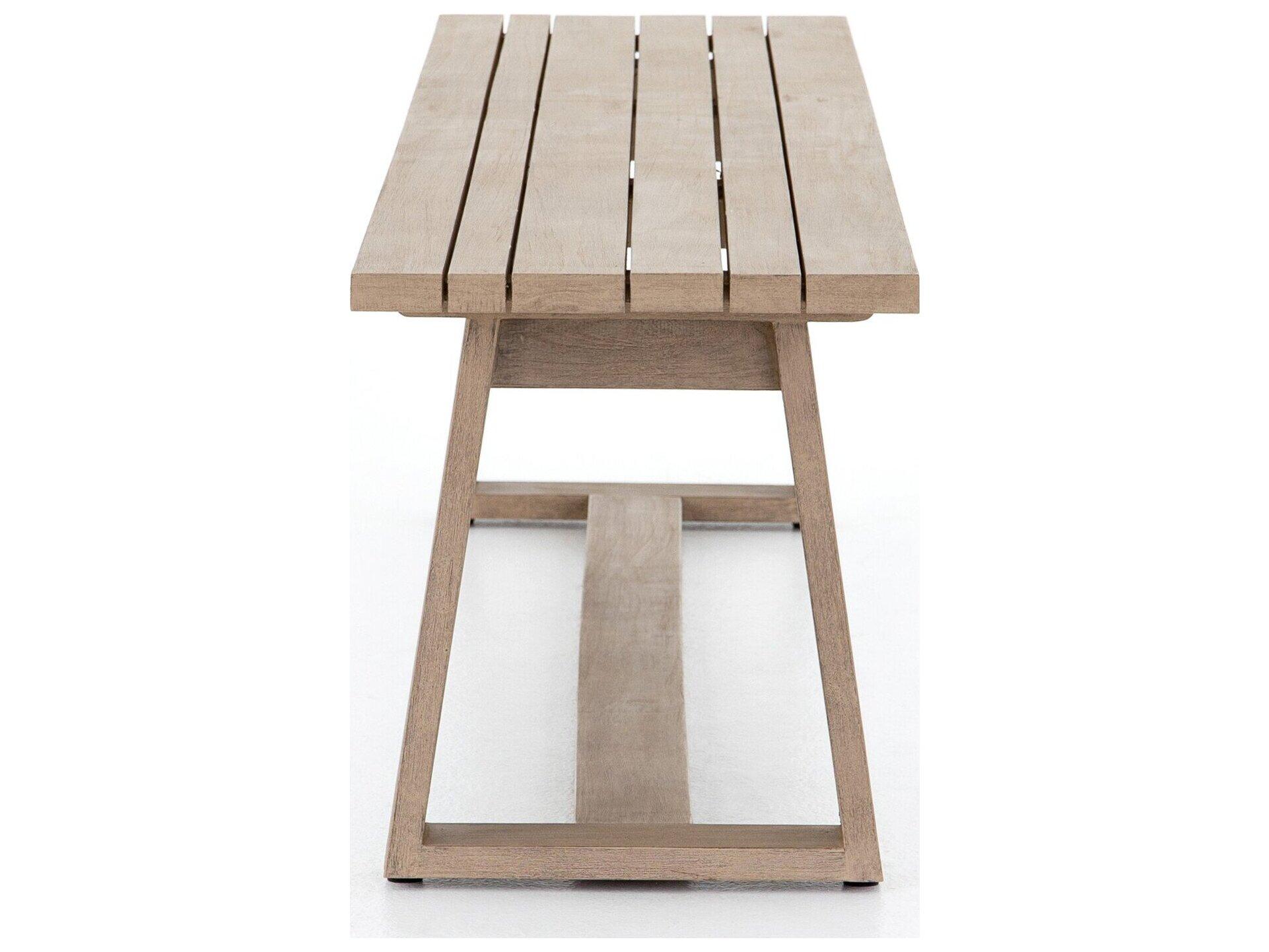 Four Hands Outdoor Solano Washed Brown Teak Bench