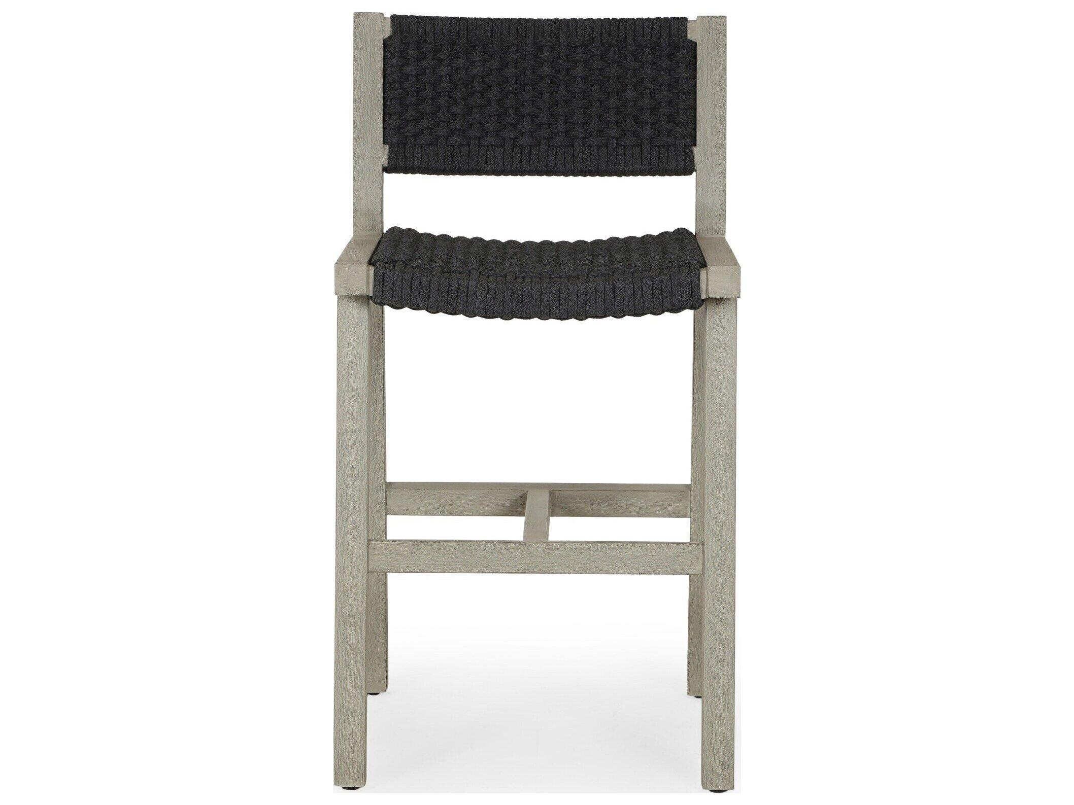 Four Hands Outdoor Solano Weathered Grey / Thick Dark Grey Rope Counter Stool