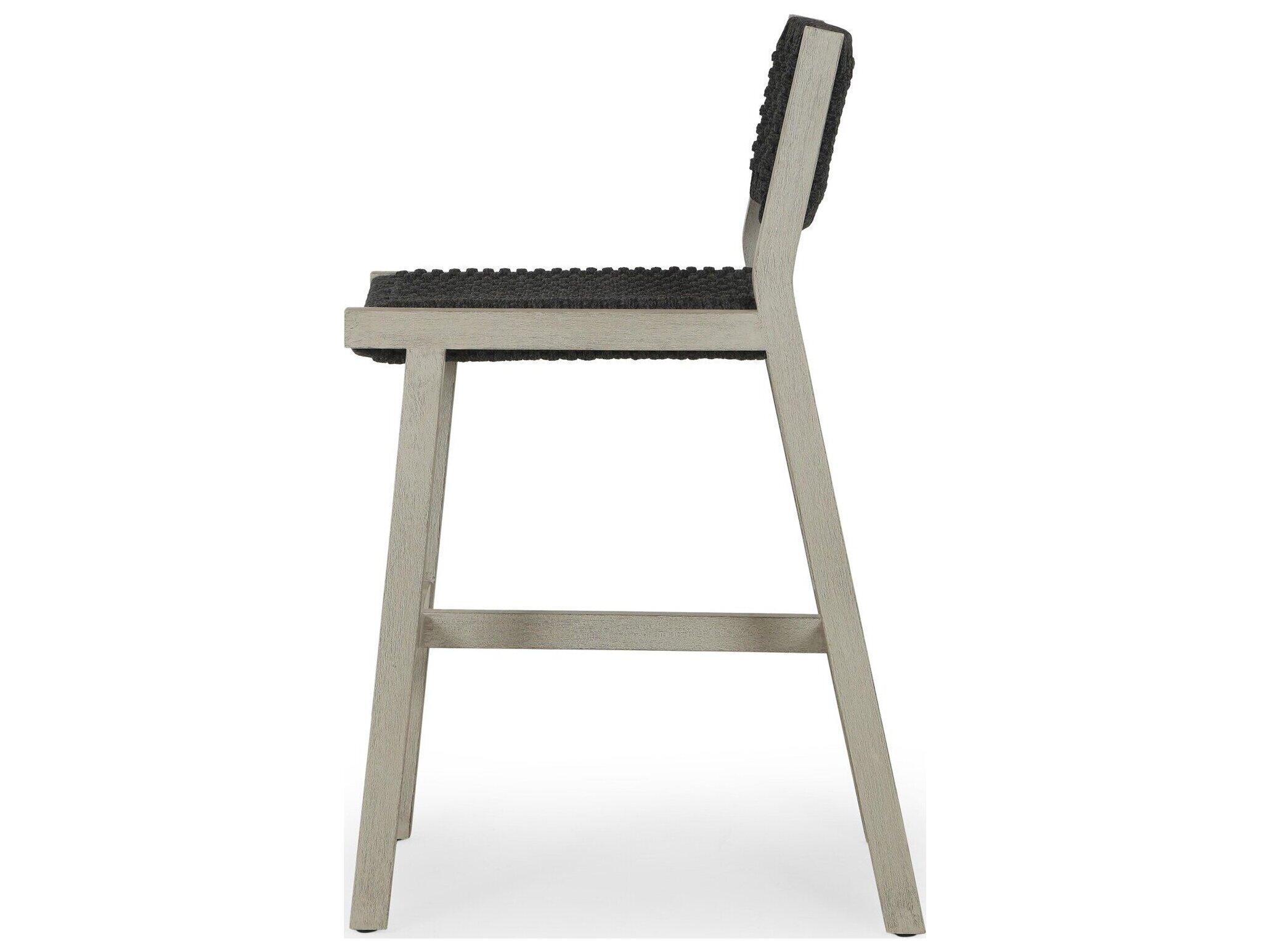 Four Hands Outdoor Solano Weathered Grey / Thick Dark Grey Rope Counter Stool