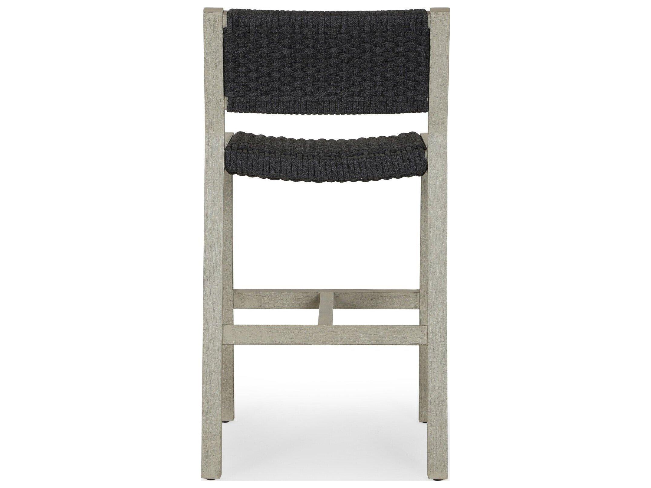Four Hands Outdoor Solano Weathered Grey / Thick Dark Grey Rope Counter Stool