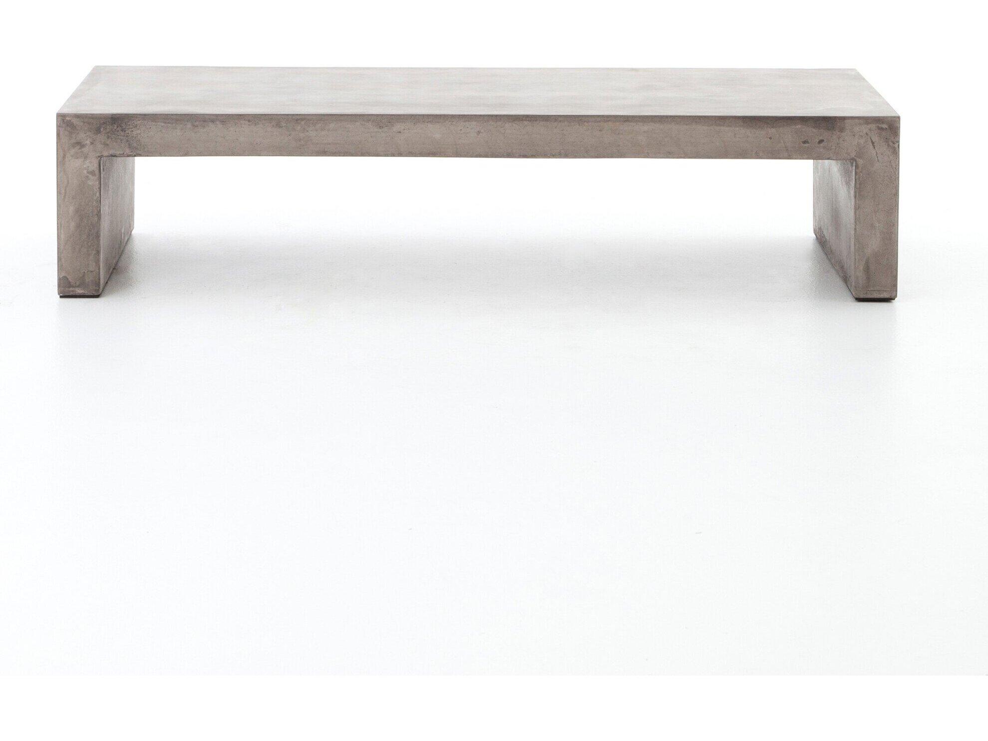 Four Hands Outdoor Bina Concrete Grey Rectangular Coffee Table