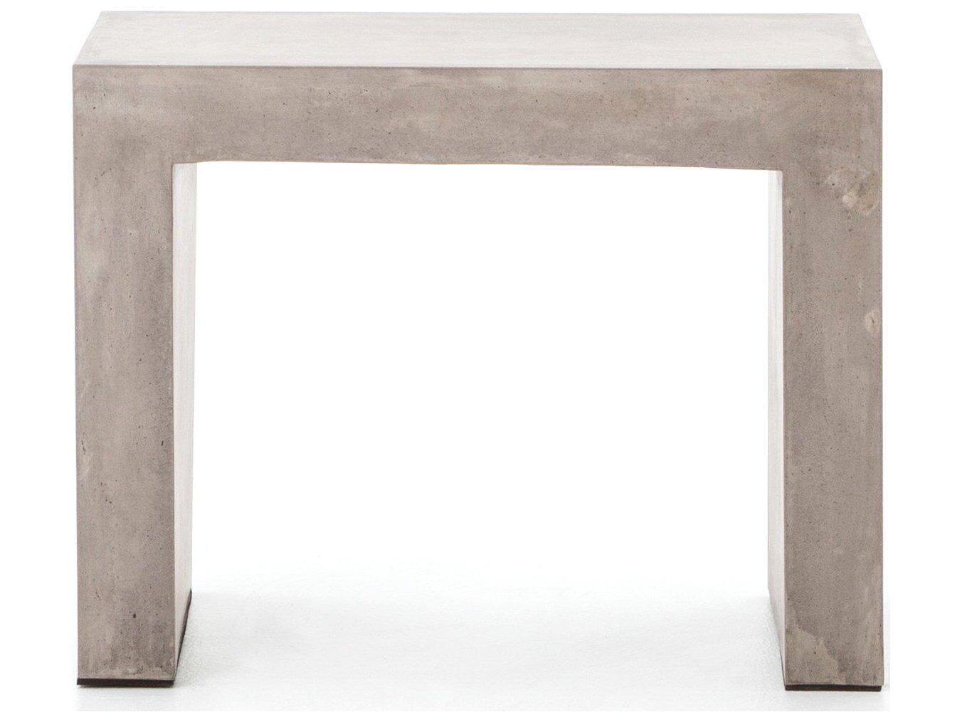 Four Hands Outdoor Bina Grey Concrete Rectangular End Table