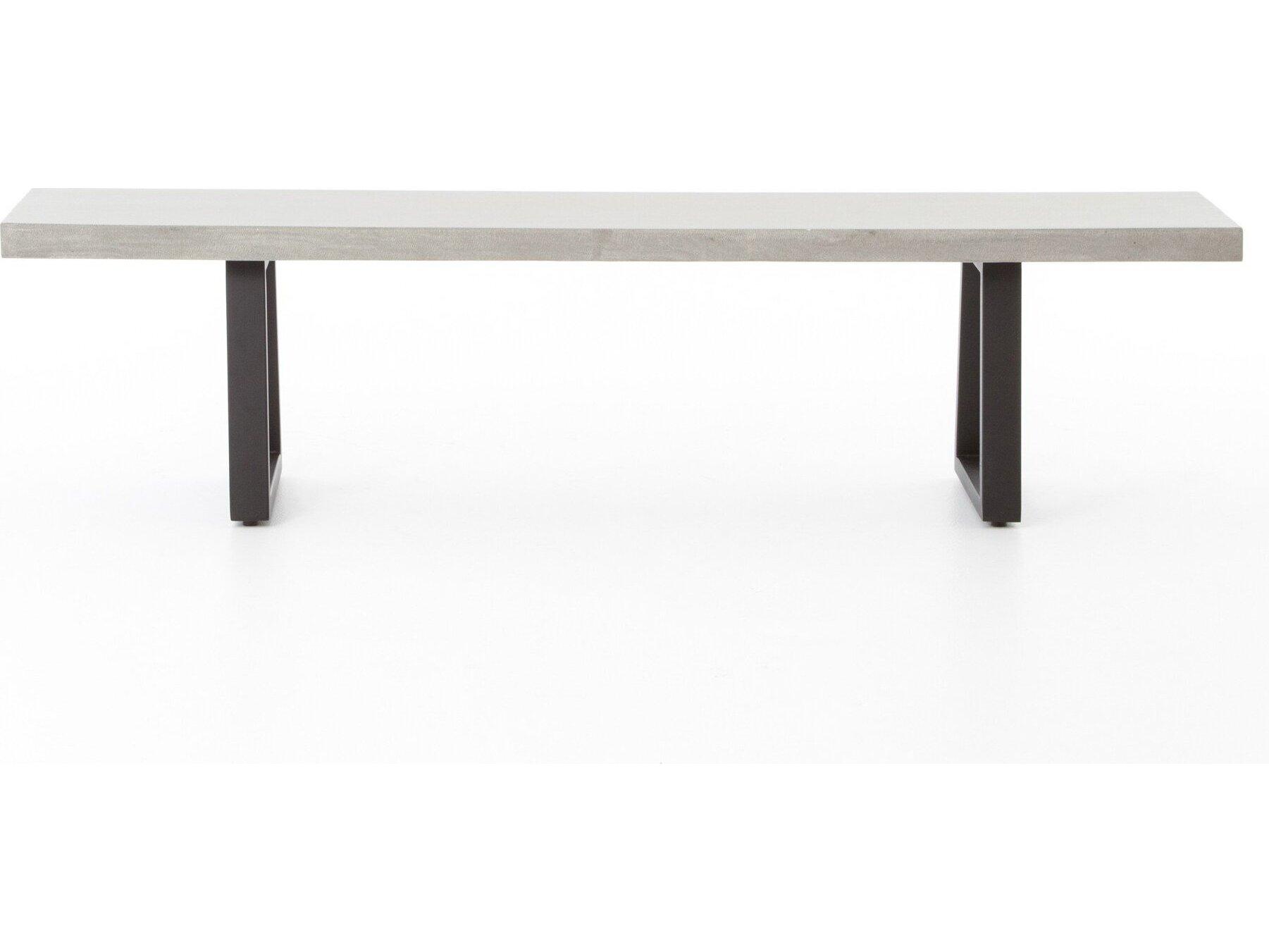 Four Hands Outdoor Constantine Black Stone Concrete Bench