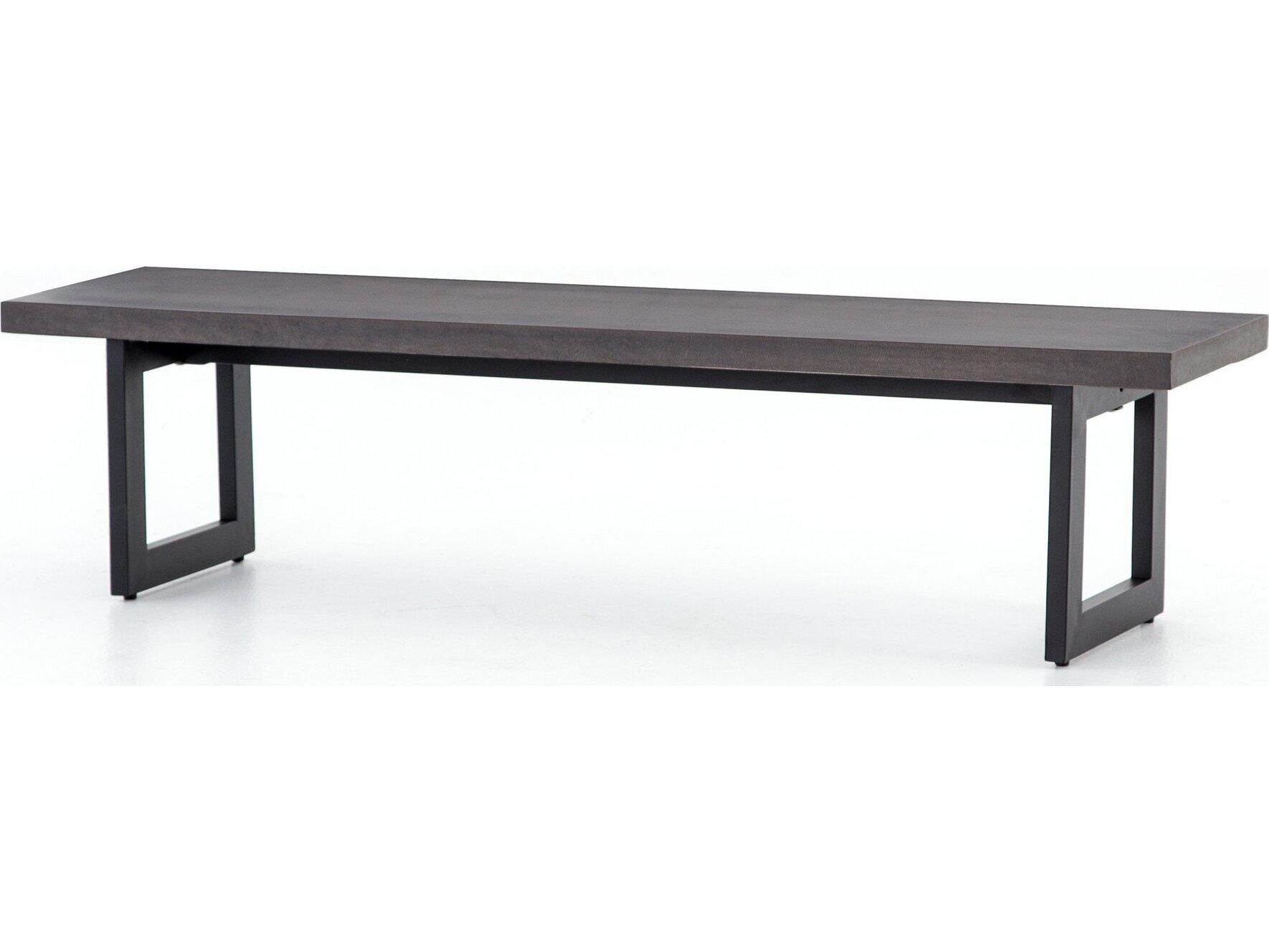 Four Hands Outdoor Constantine Black / Lavastone Metal Bench