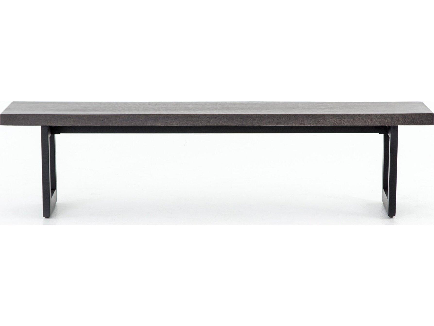 Four Hands Outdoor Constantine Black / Lavastone Metal Bench