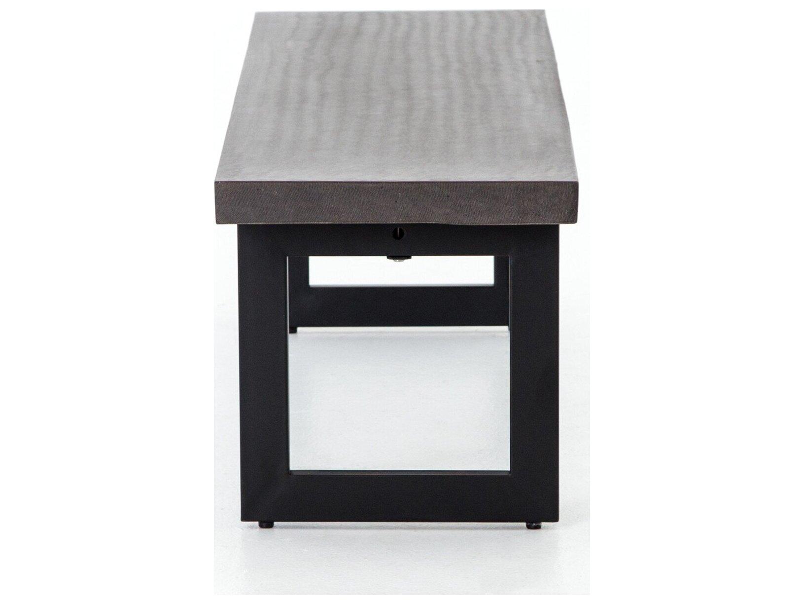 Four Hands Outdoor Constantine Black / Lavastone Metal Bench