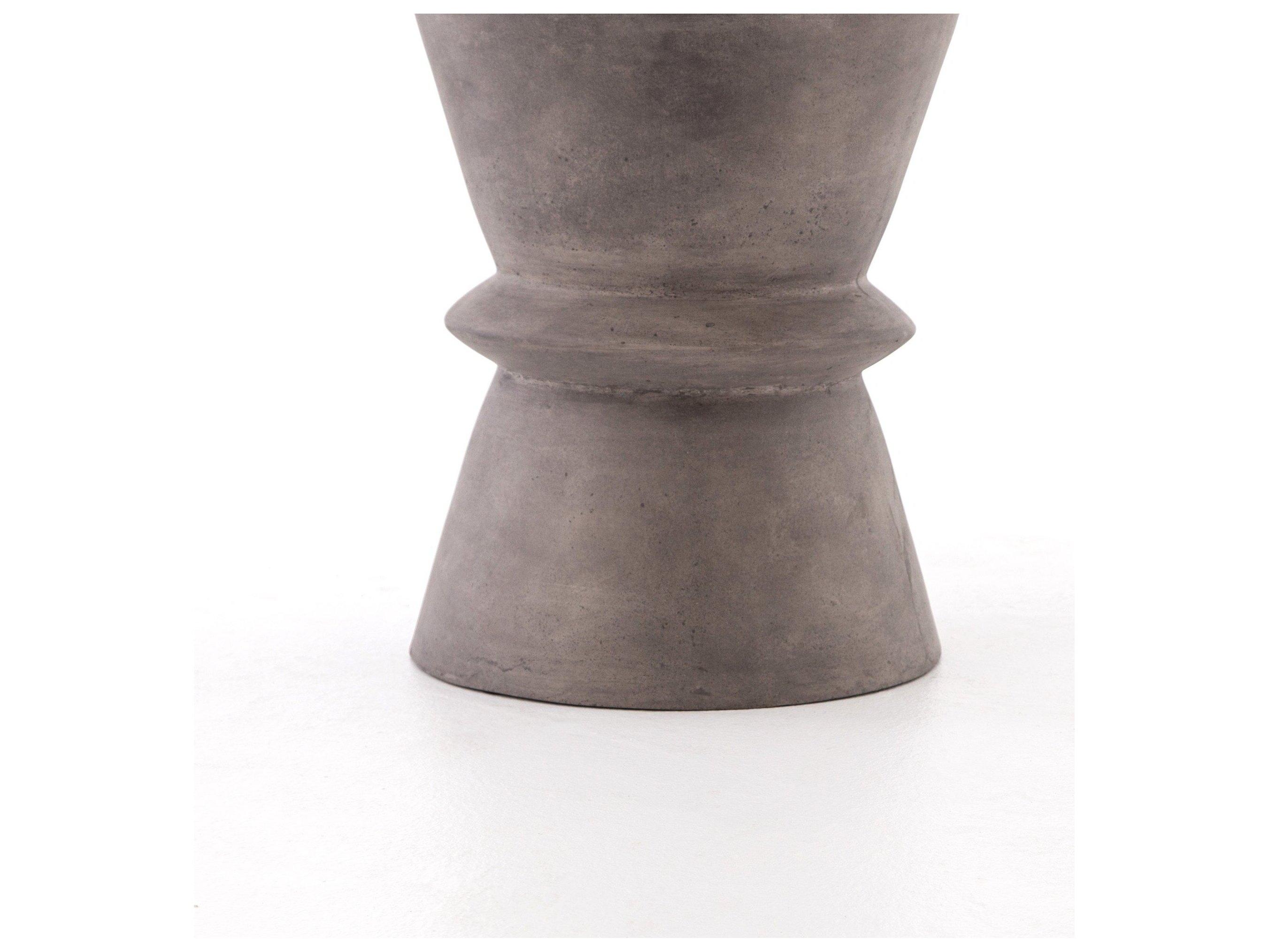 Four Hands Outdoor Everett Dark Grey Concrete Round End Table