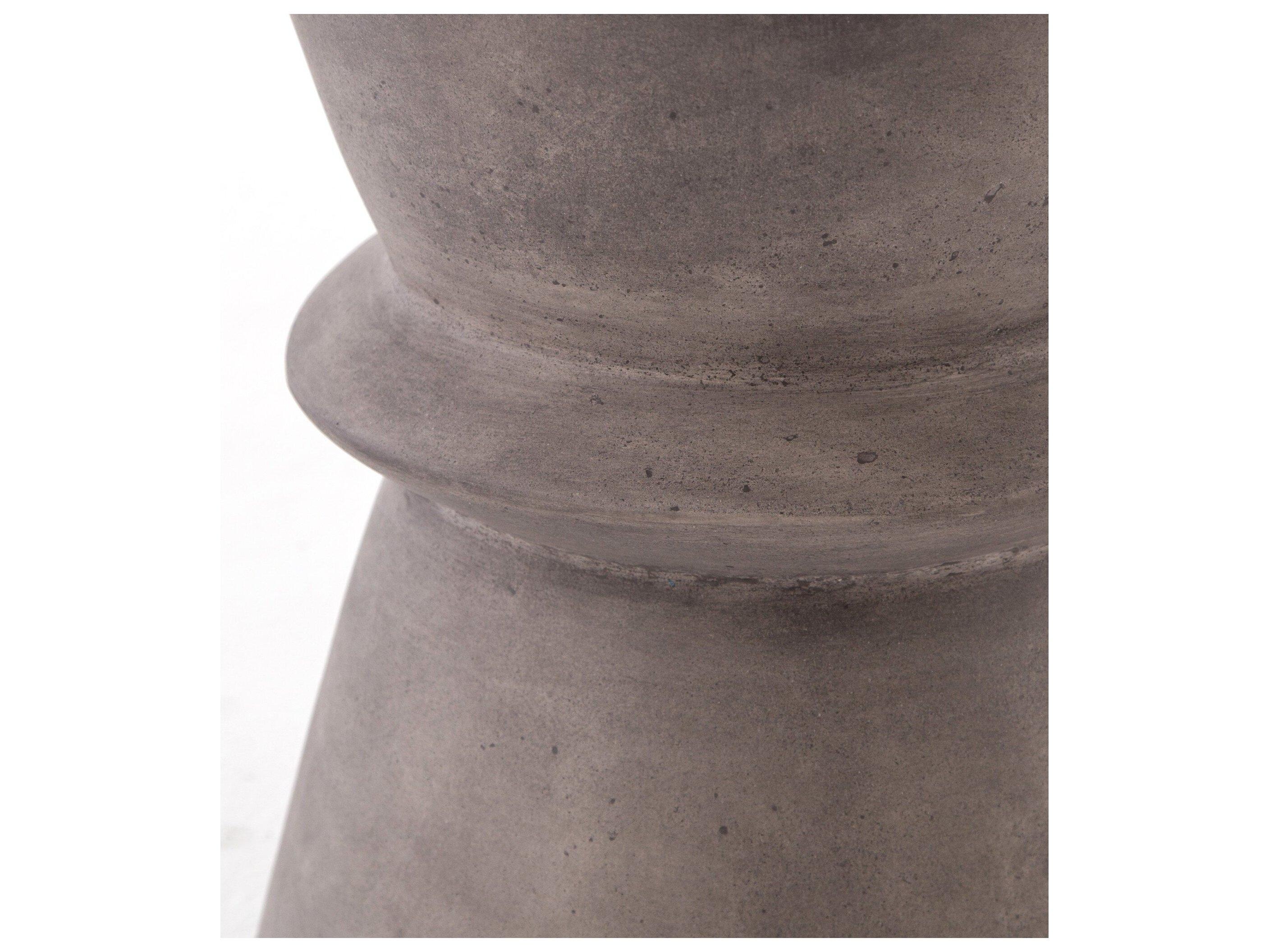 Four Hands Outdoor Everett Dark Grey Concrete Round End Table