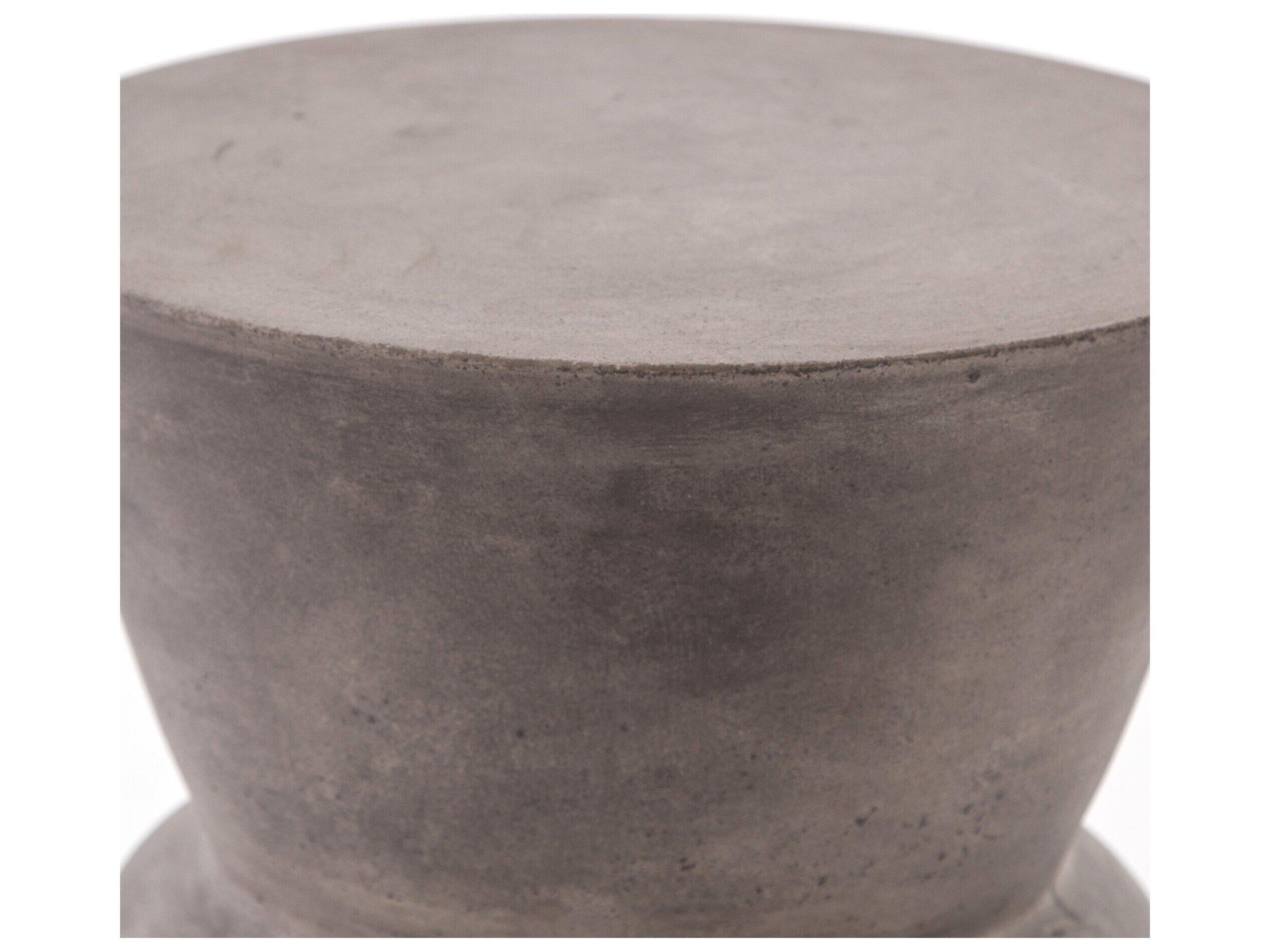 Four Hands Outdoor Everett Dark Grey Concrete Round End Table