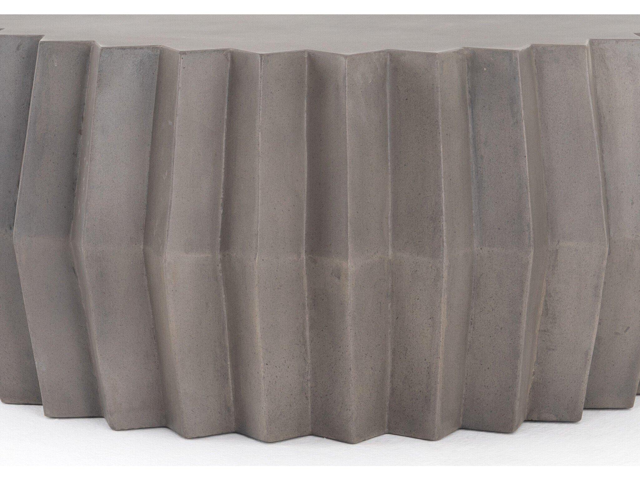 Four Hands Outdoor Everett Dark Grey Concrete Round Coffee Table