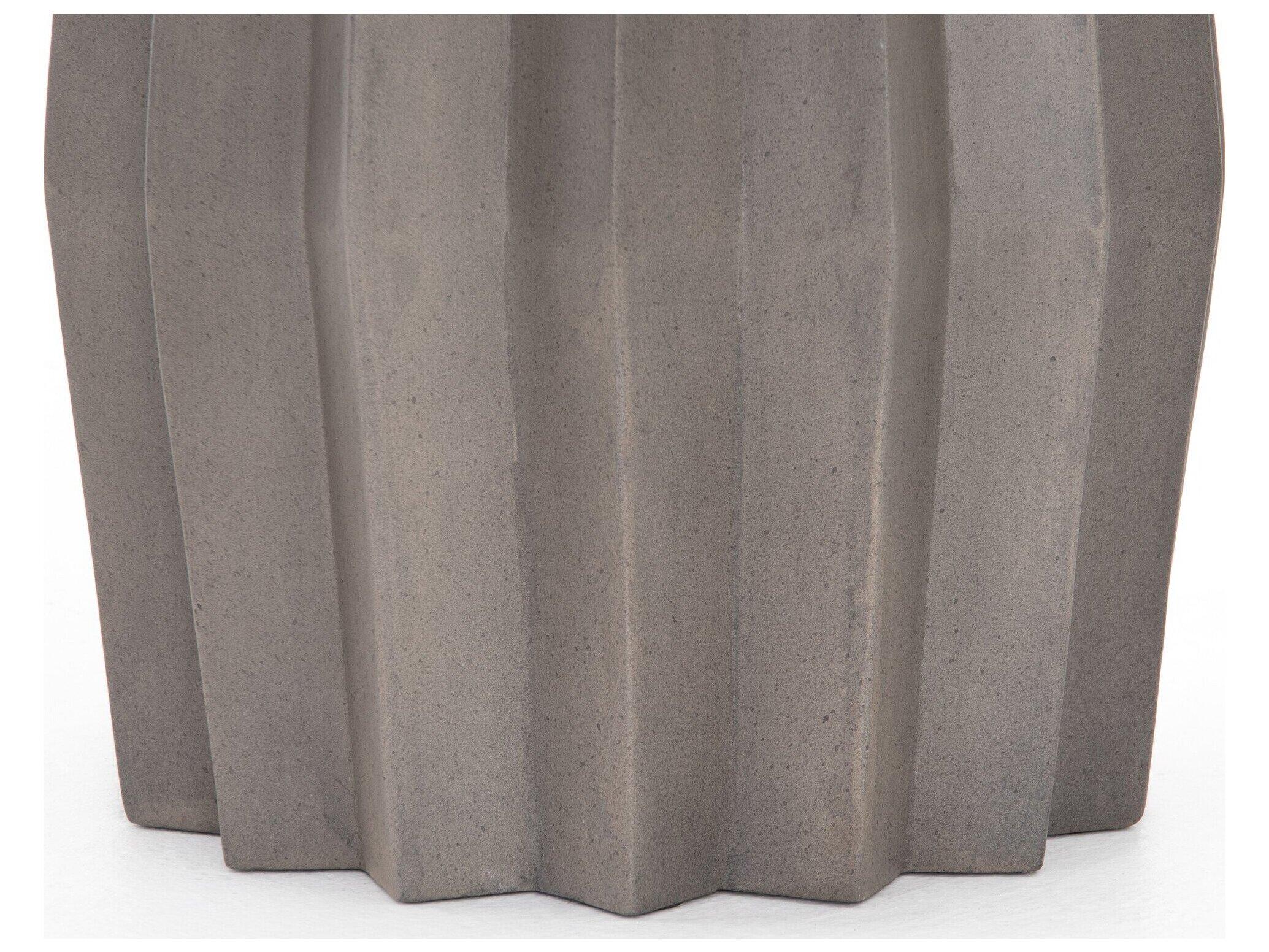 Four Hands Outdoor Everett Dark Grey Concrete Round End Table