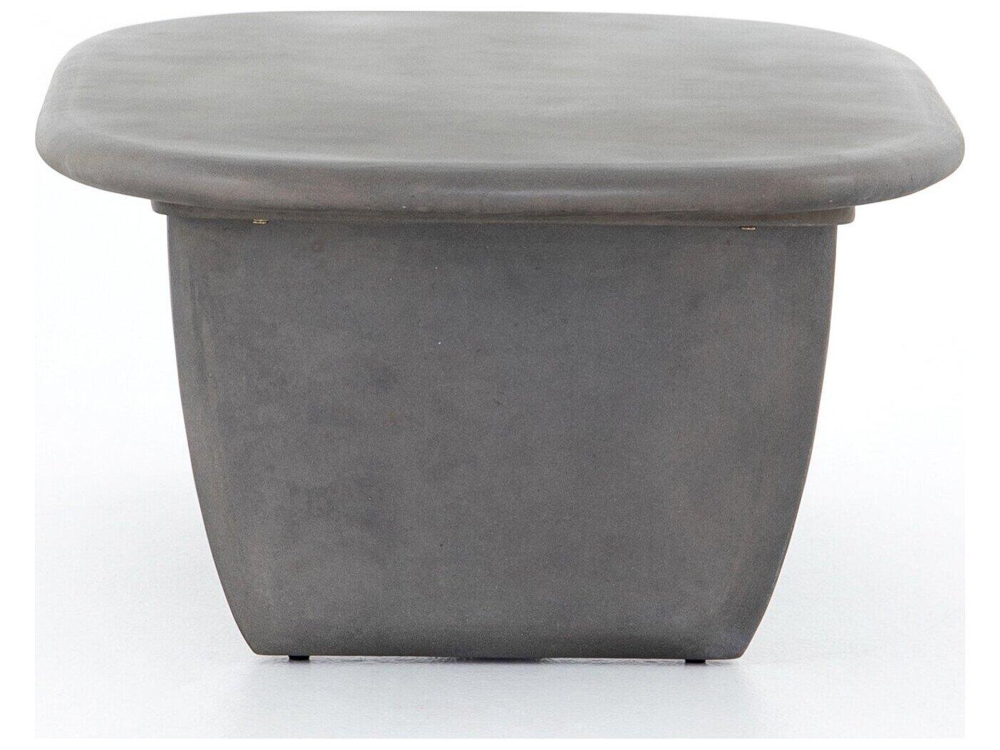 Four Hands Outdoor Everett Dark Grey Concrete Oval Coffee Table