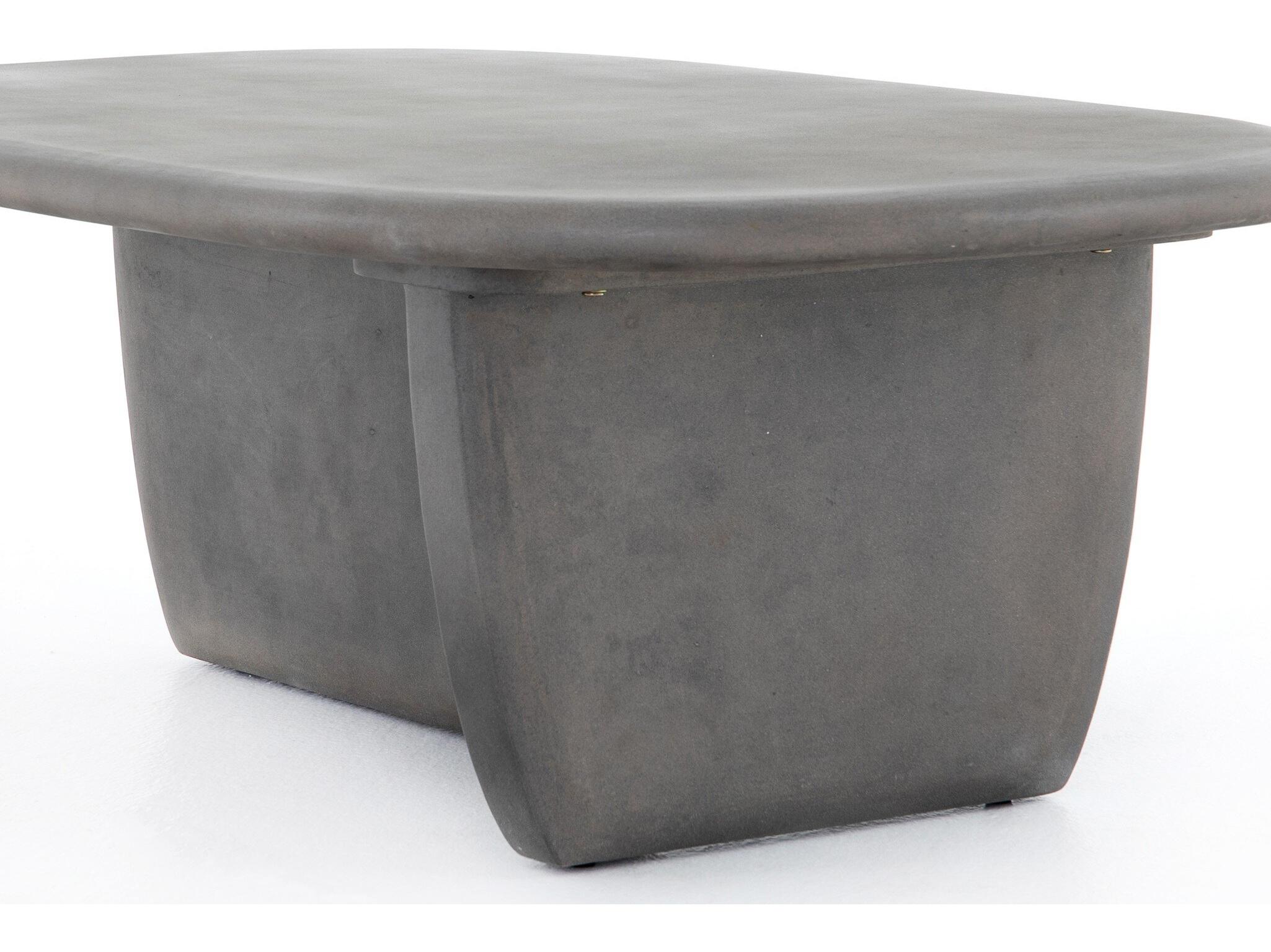Luxecor Globetrotter Outdoor Dark Grey Concrete Oval Coffee Table