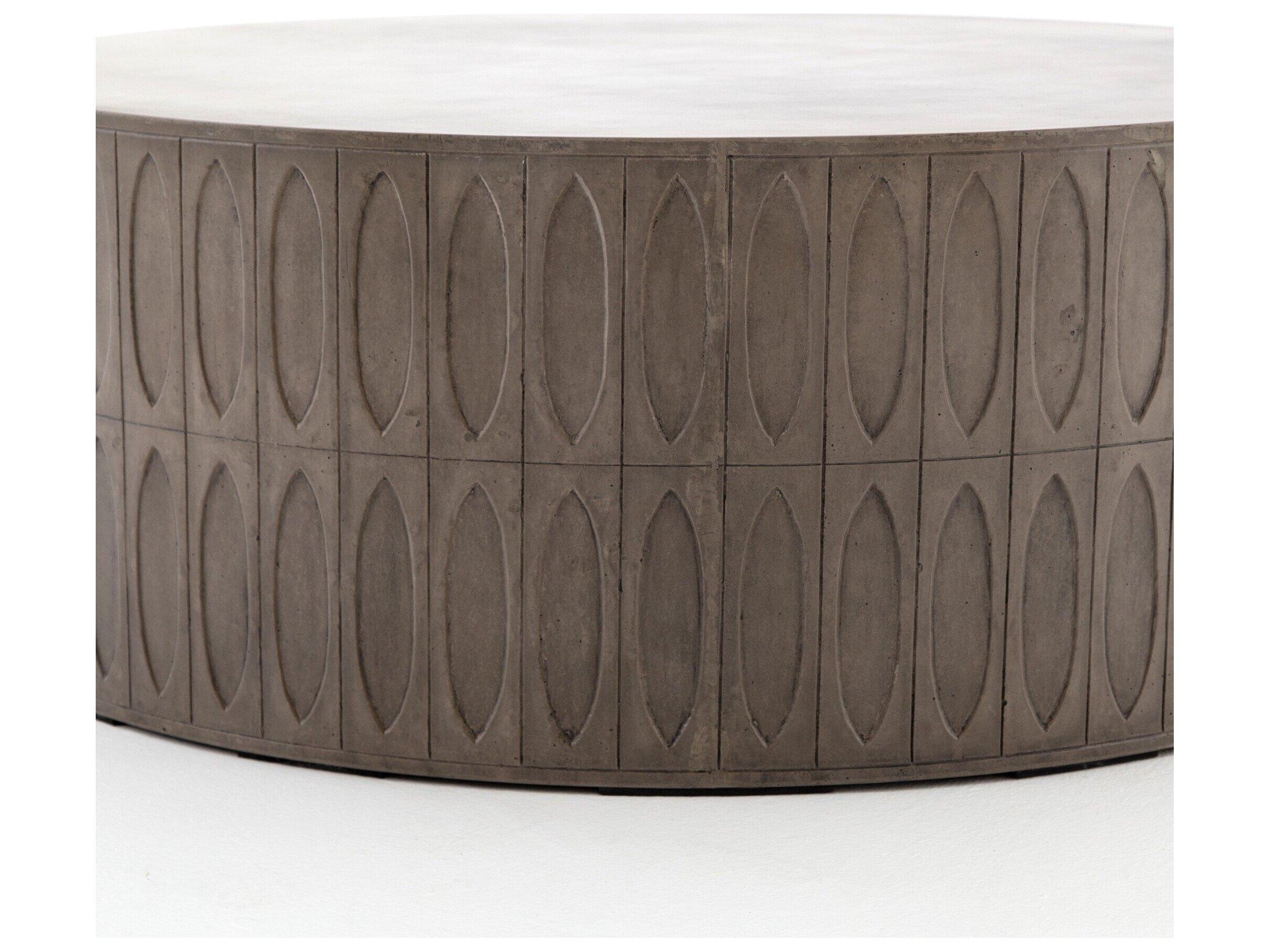Four Hands Outdoor Thayer Grey Concrete Round Coffee Table