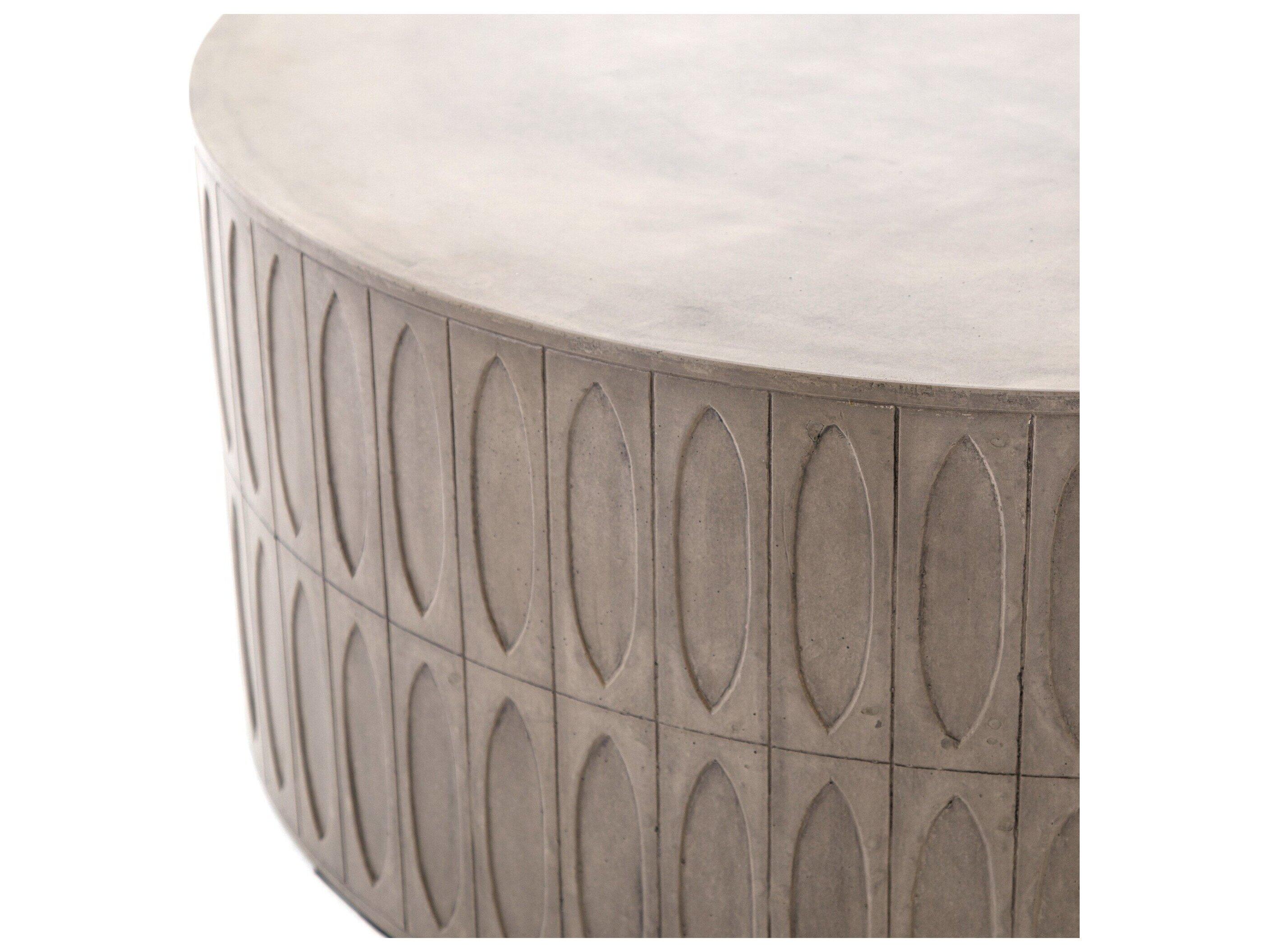 Four Hands Outdoor Thayer Grey Concrete Round Coffee Table