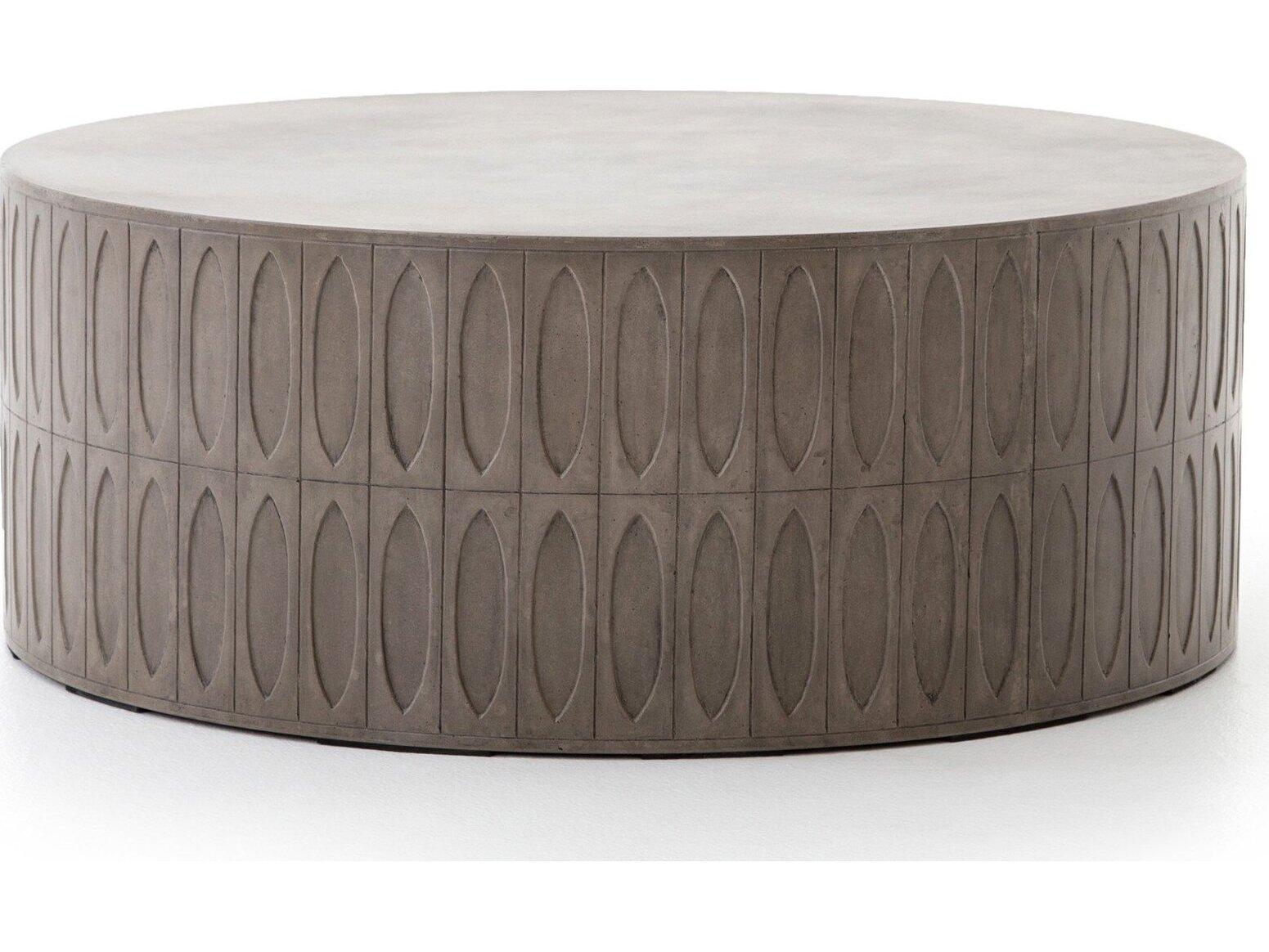 Four Hands Outdoor Thayer Grey Concrete Round Coffee Table