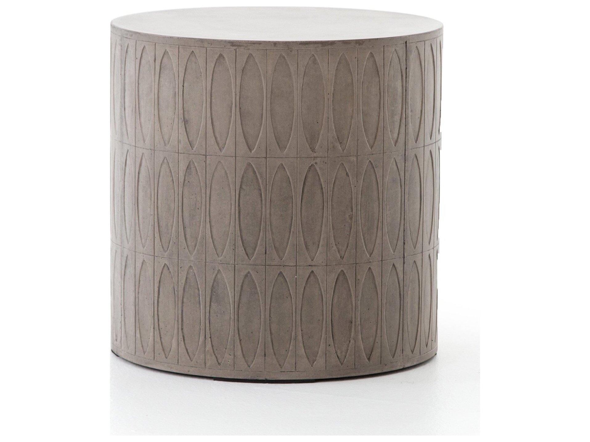 Four Hands Outdoor Thayer Grey Concrete Round End Table