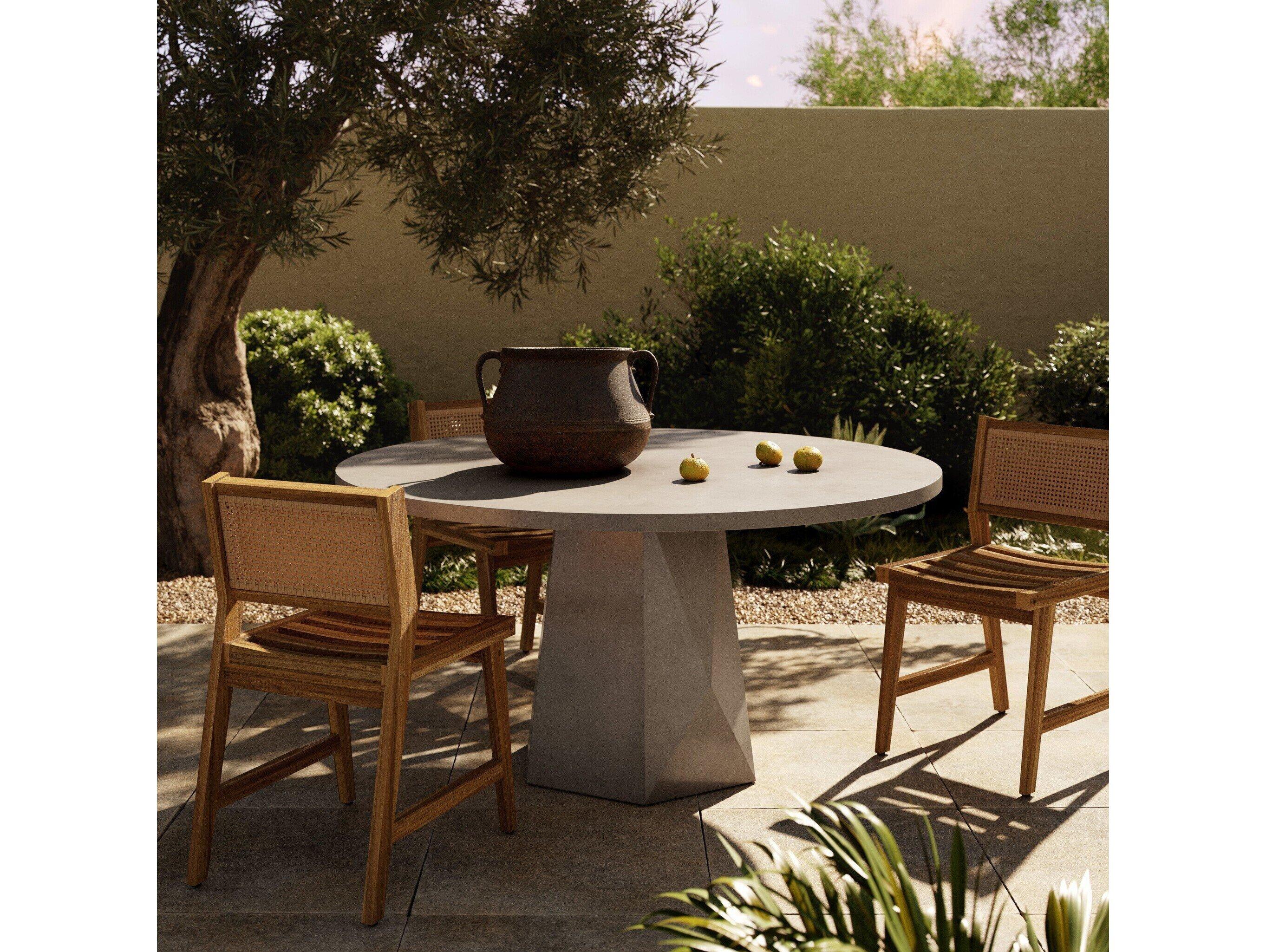 Four Hands Outdoor Thayer Bowman Grey Concrete 60" Round Dining Table